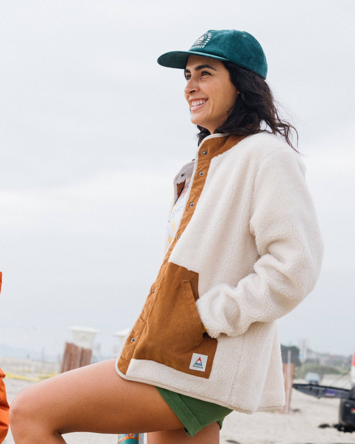 Clover Recycled Cotton-Lined Sherpa Fleece - Vintage White - Lifestyle