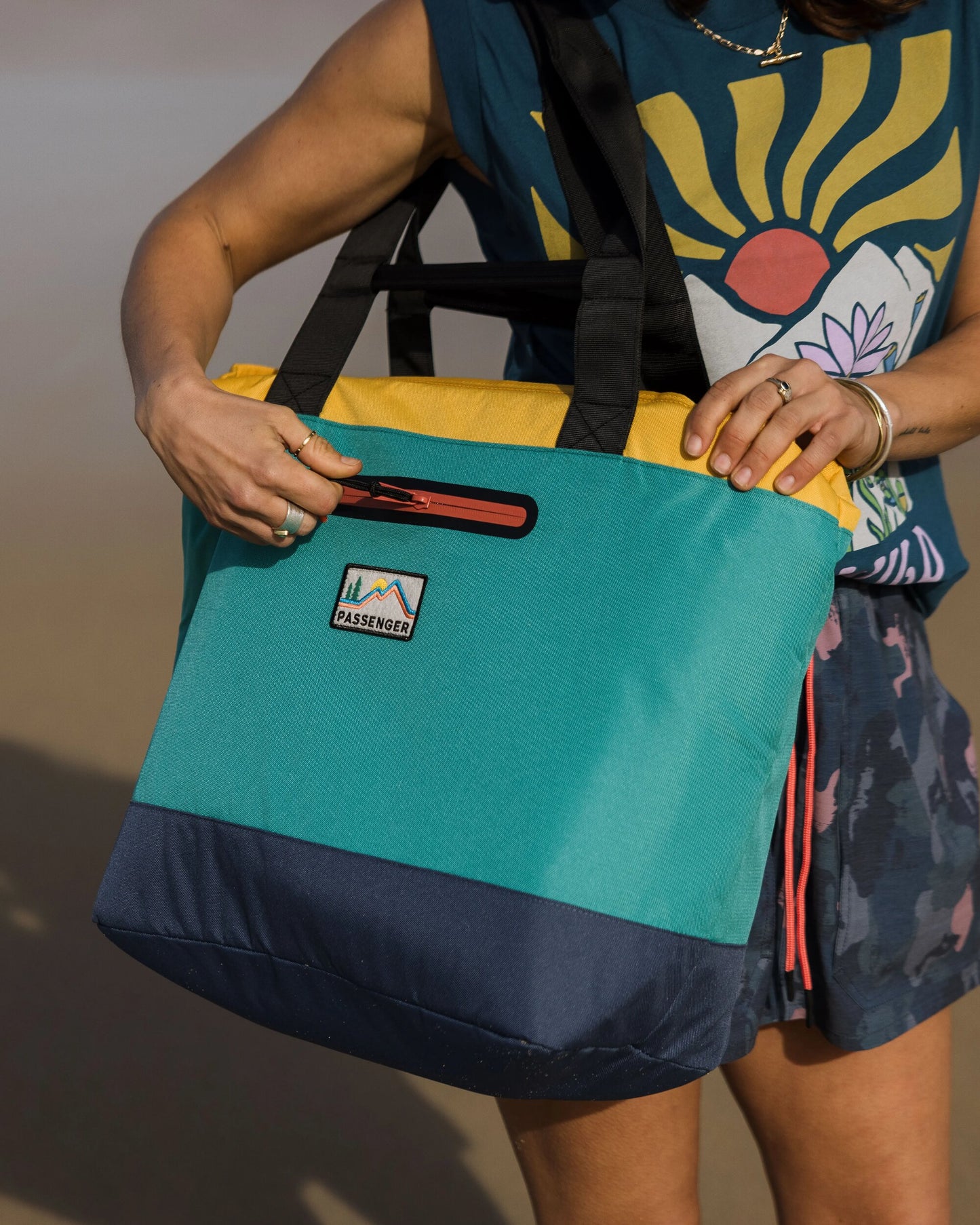 Tote Recycled Cooler Bag - Multi Primary - Lifestyle - Female
