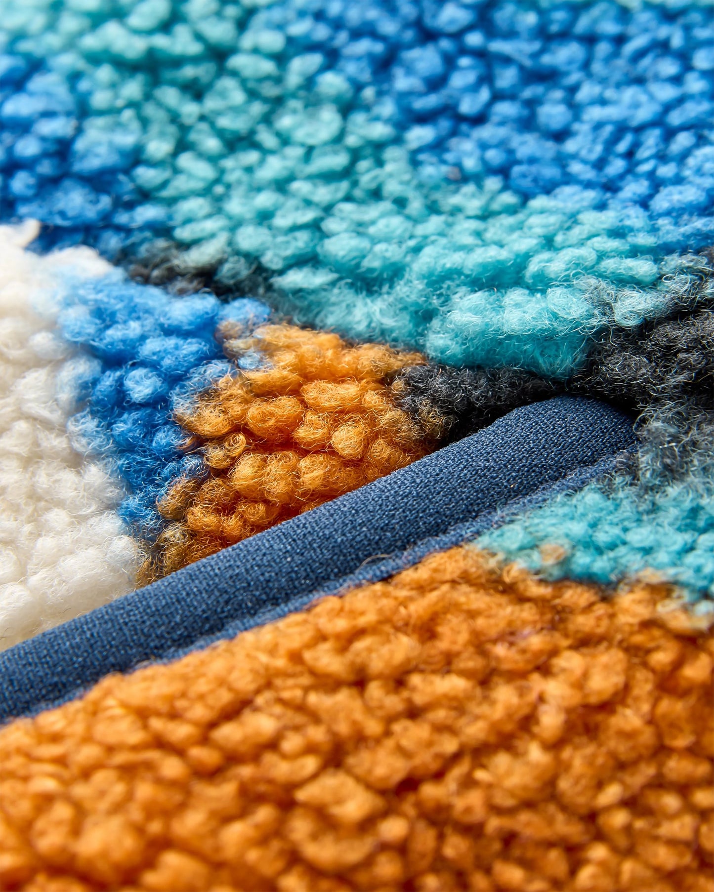 Ravi Recycled Sherpa Fleece - Mountain Foliage Blue