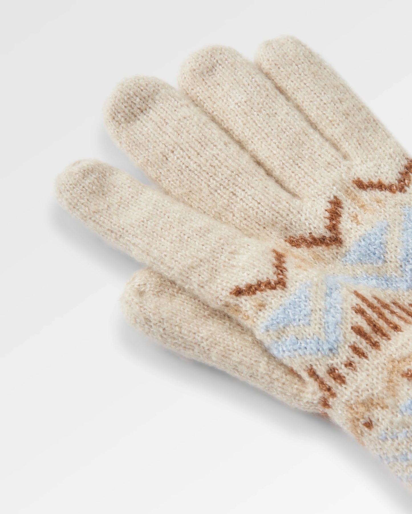 Nettle Recycled Knitted Gloves - Birch - Flatlay