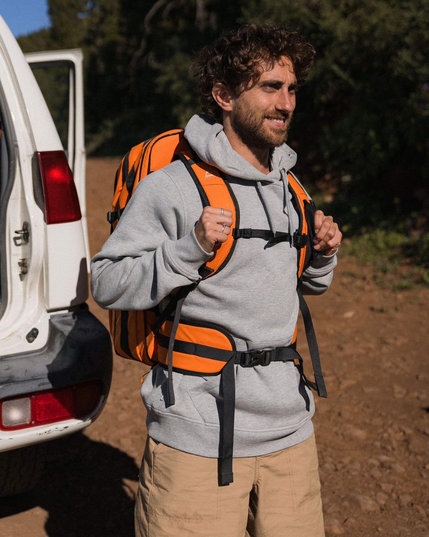 Atlas Recycled Backpack Duffel - Sunrise Orange - Lifestyle - Male