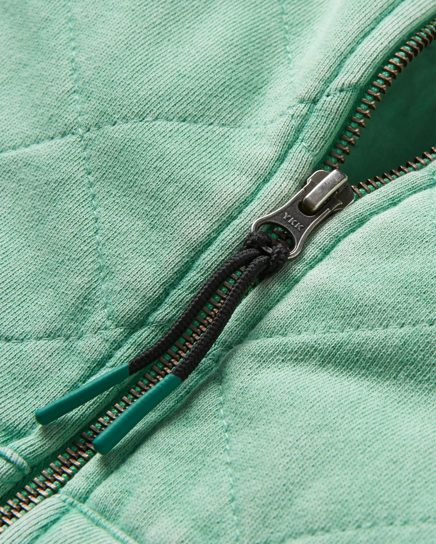 Clementine Quilted Zip-Through - Green Spruce - Flatlay