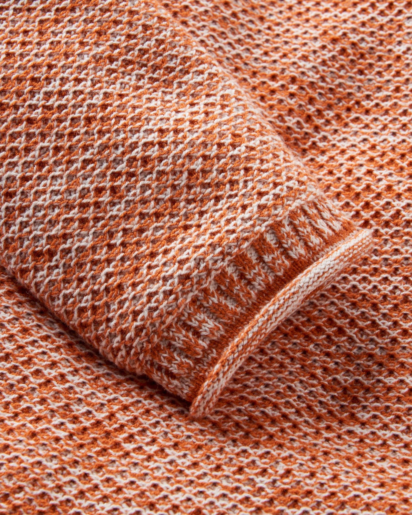 Shore Organic Cotton Knit Jumper - Sunset Orange