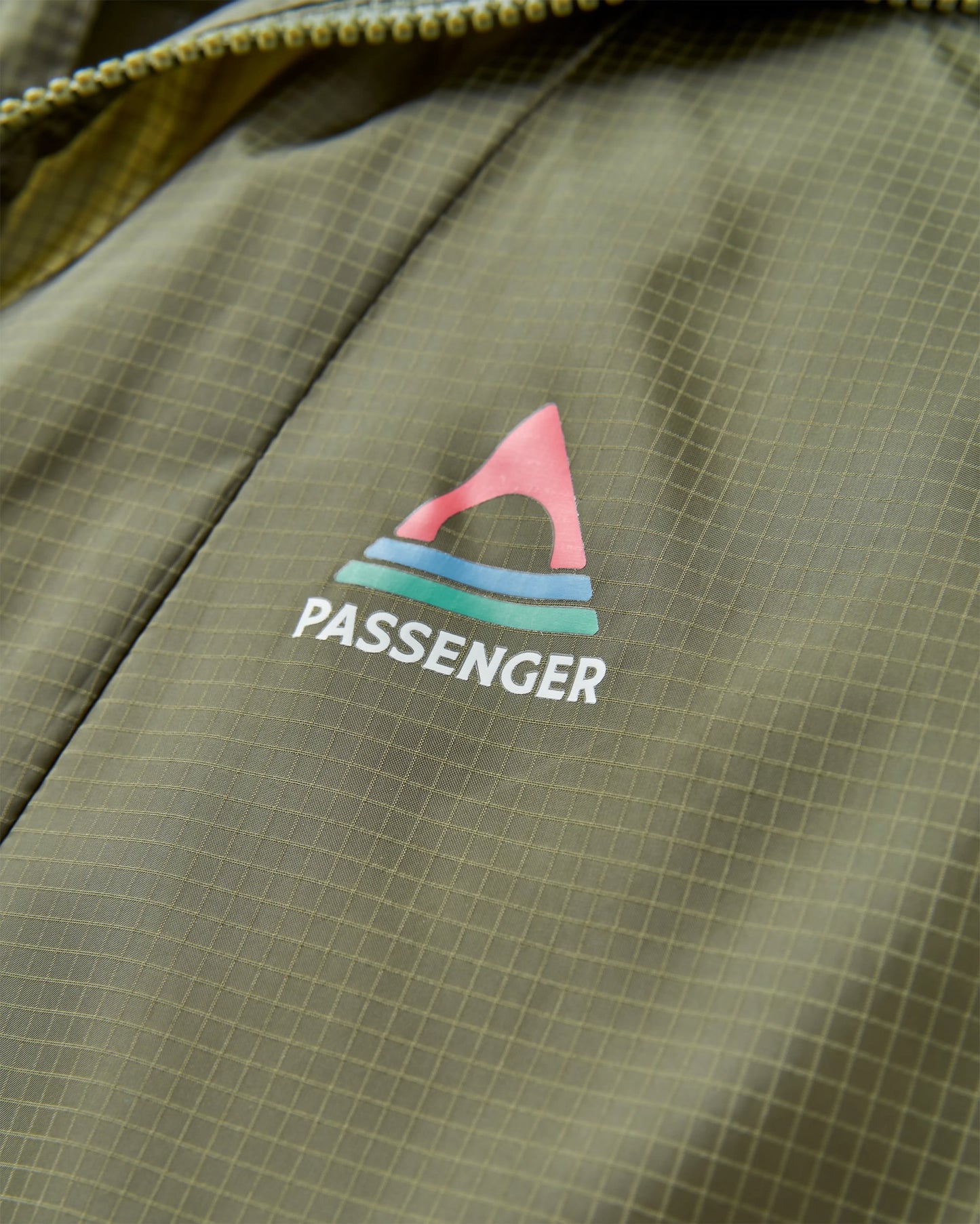 Gusto Recycled Windshell Anorak - Khaki/Dark Denim - Flatlay
