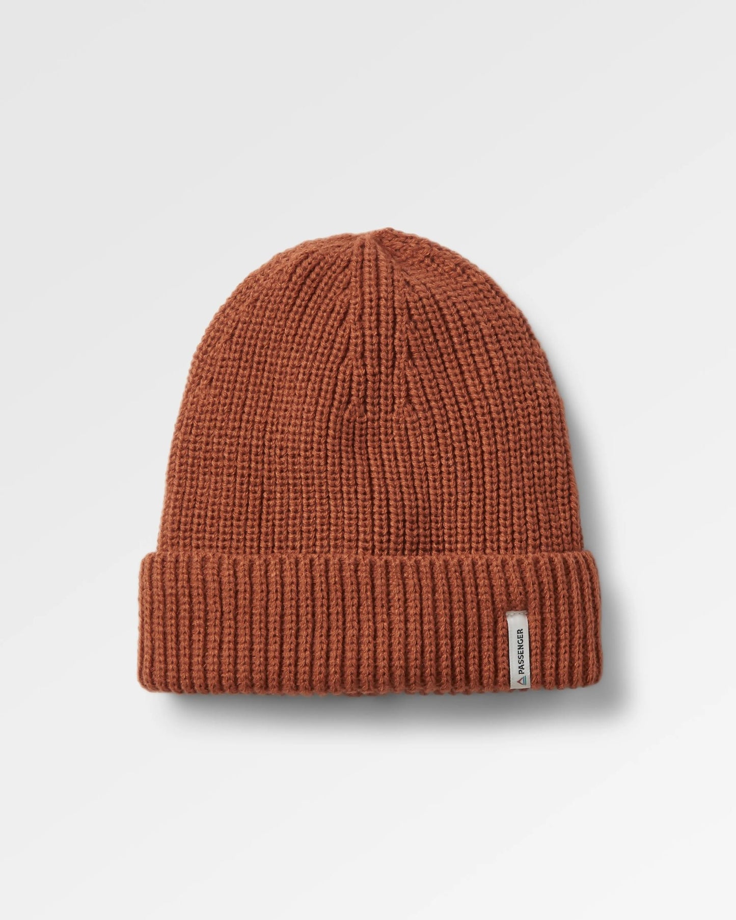 Compass Recycled Beanie - Baked Clay - Flatlay