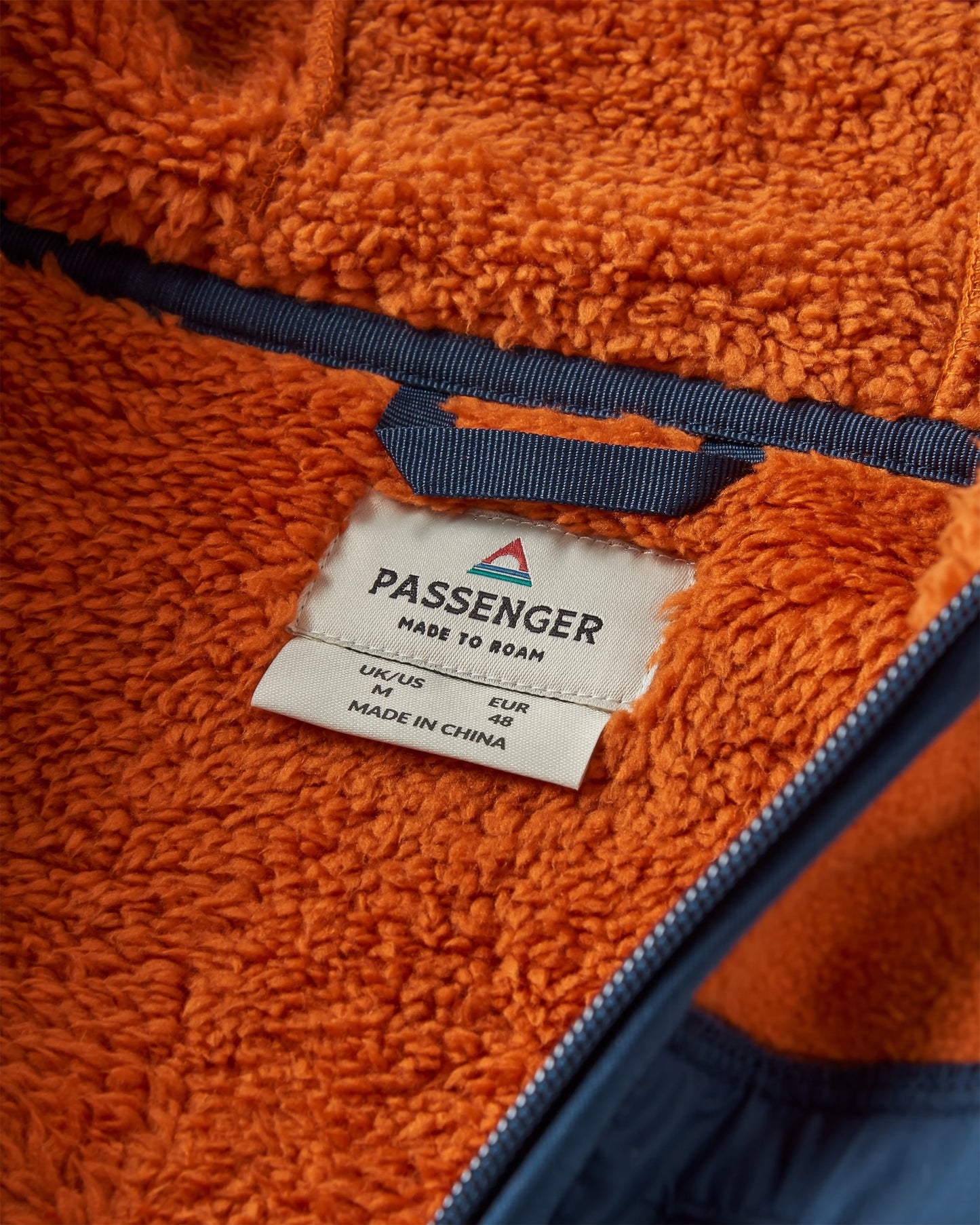 Loch Hooded Recycled Polar Fleece - Sunset Orange/Storm Grey