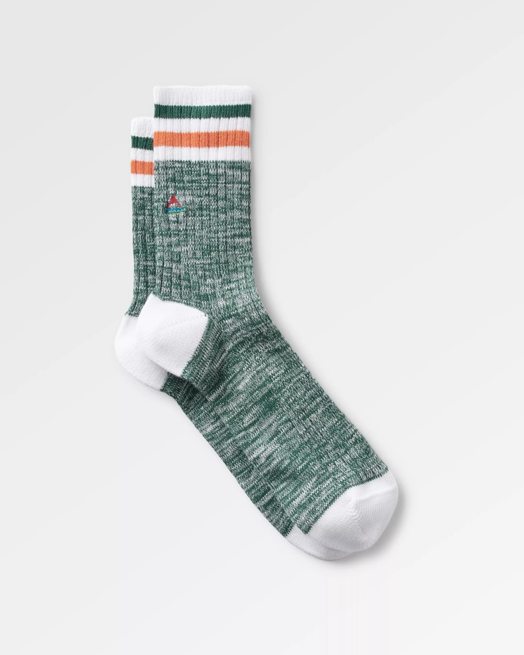 Organic Midweight Rib Socks - Deep Ocean - Flatlay