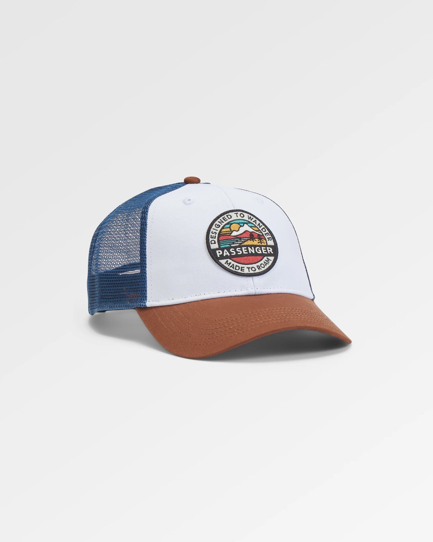 Odyssey Mesh Snapback Cap - Rich Navy/Brown - Flatlay