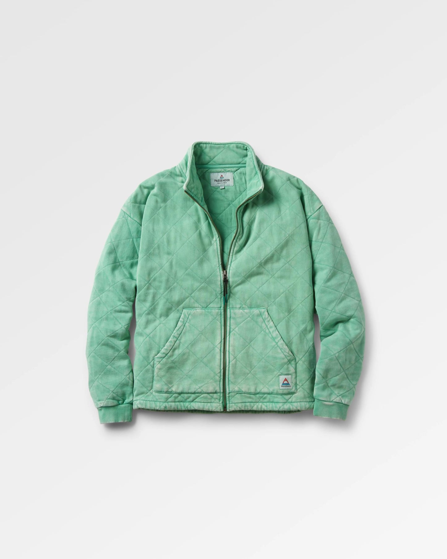 Clementine Quilted Zip-Through - Green Spruce - Flatlay