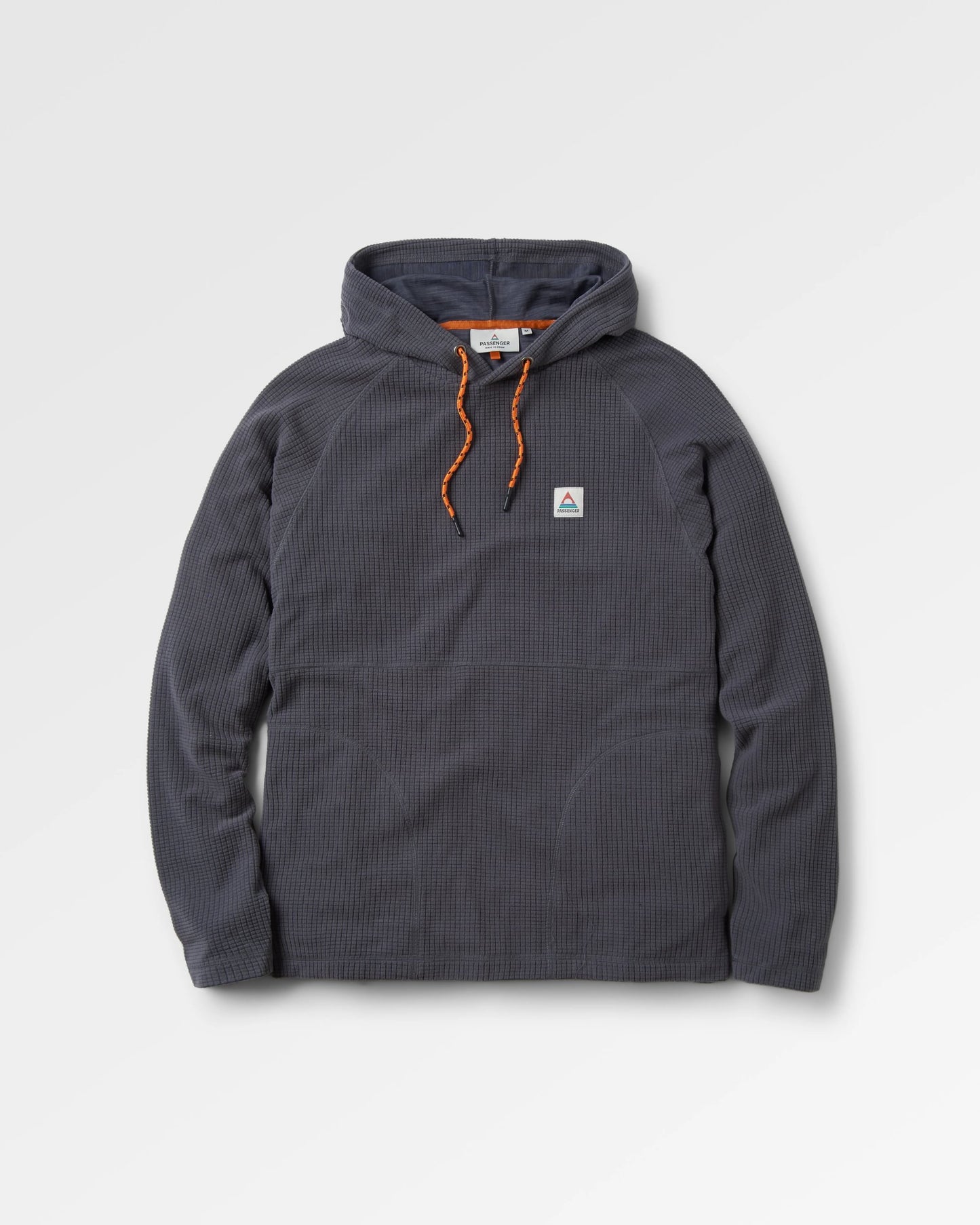Point Recycled Grid Polar Fleece Hoodie - Charcoal - Flatlay