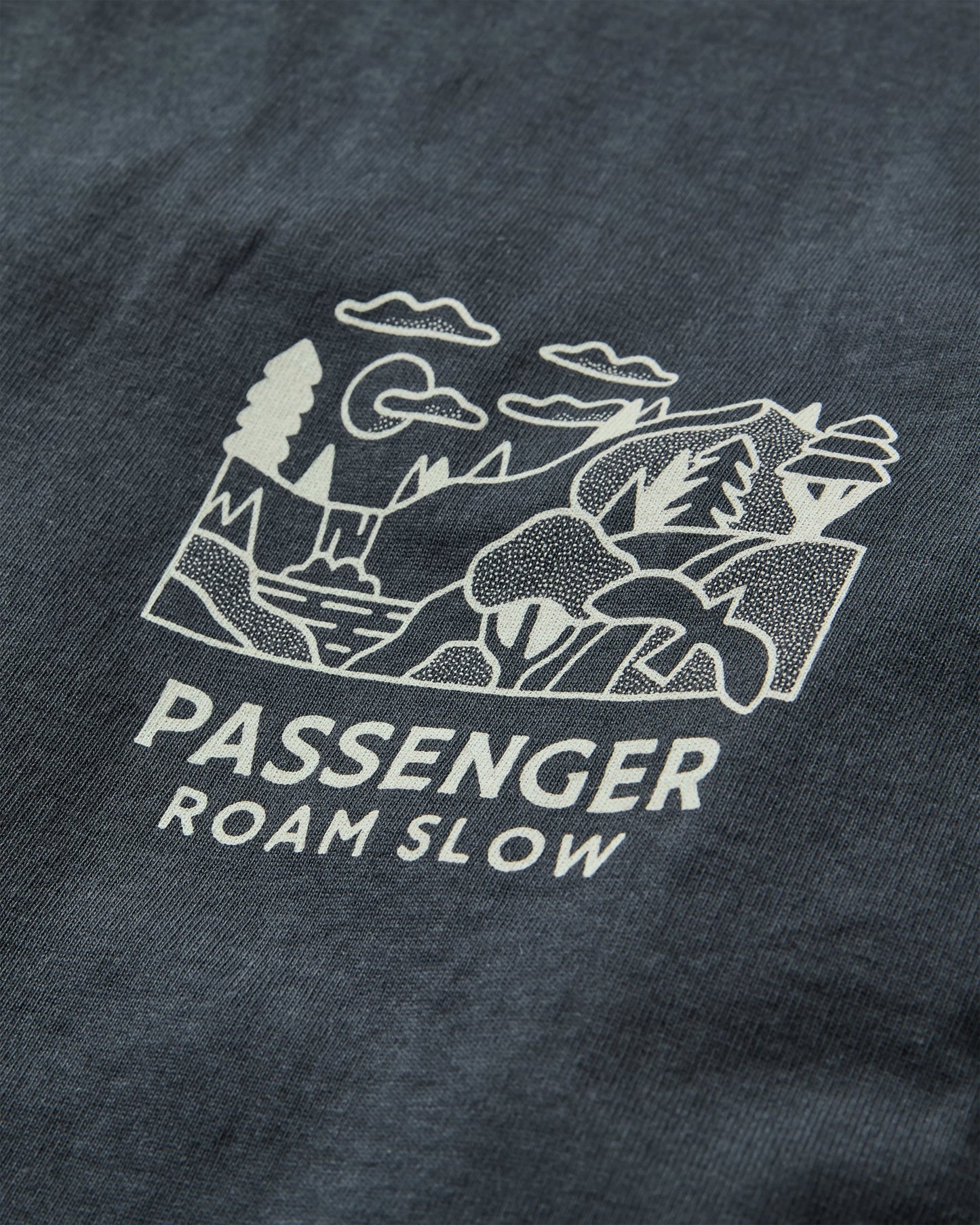 Roam Slow Men's Recycled Cotton LS T-Shirt - Black - Flatlay