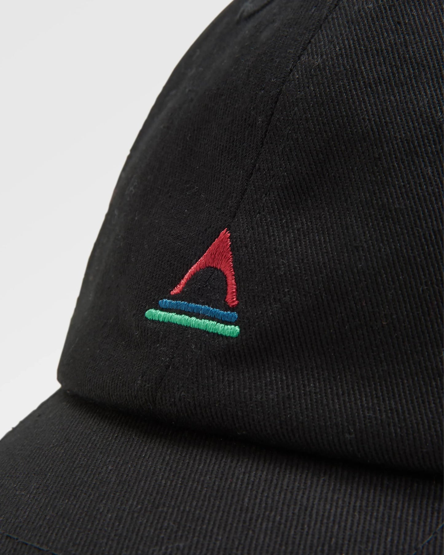 Classic Recycled Cotton 6 Panel Cap - Black - Flatlay