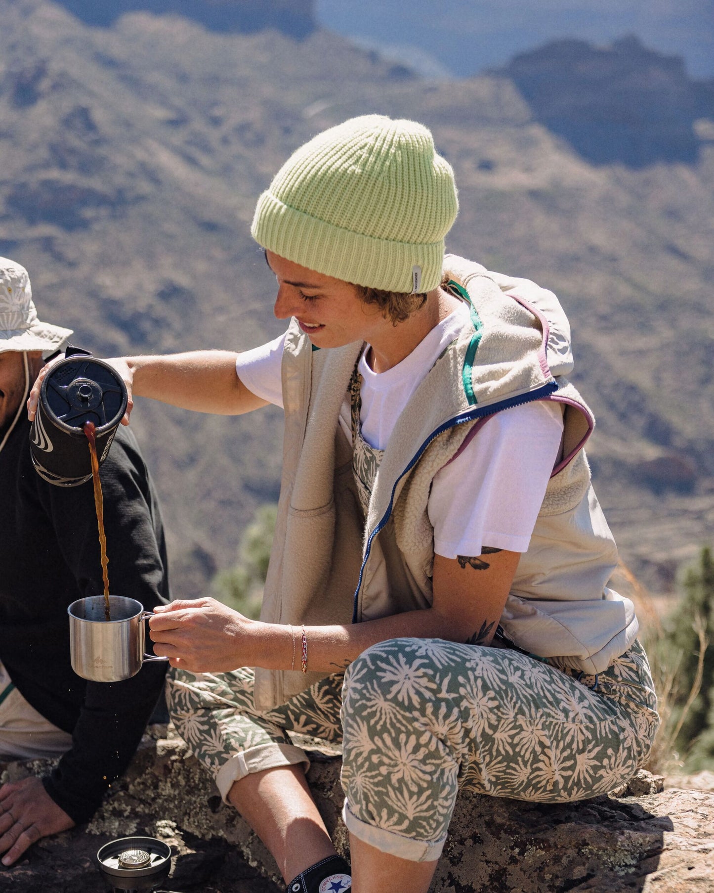 Compass Recycled Beanie - Lime Juice - Lifestyle - Female