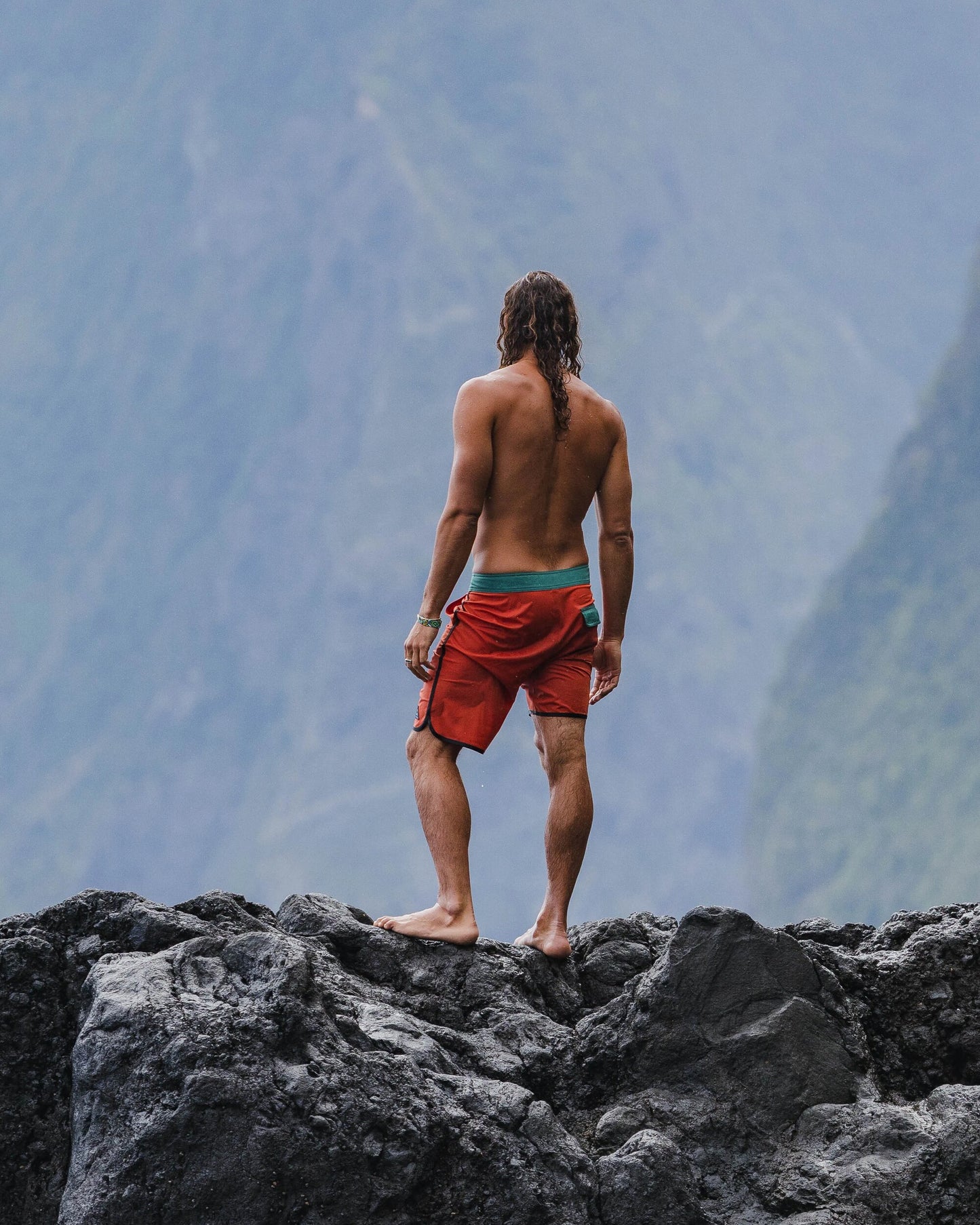 Breaks Recycled Boardshort - Burnt Orange - Lifestyle