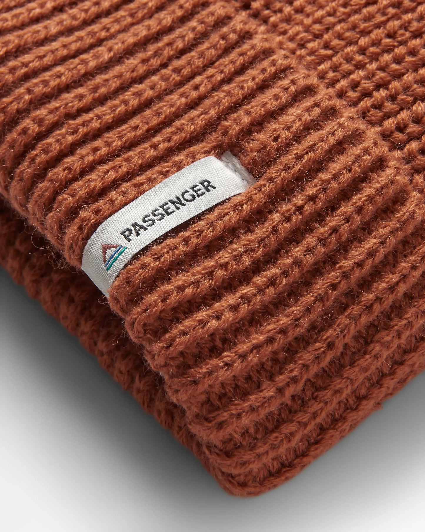 Compass Recycled Beanie - Baked Clay - Flatlay