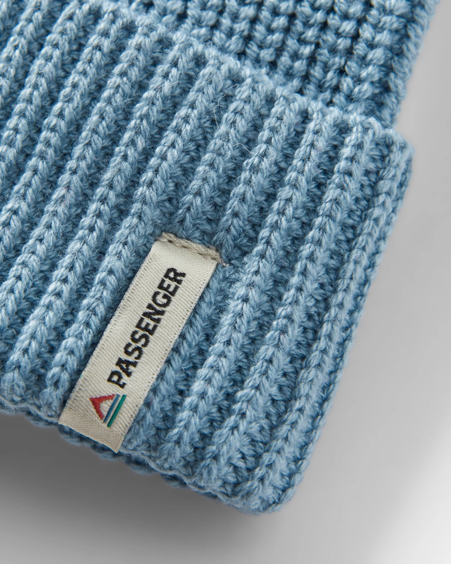 Compass Recycled Beanie - Ice Blue - Flatlay