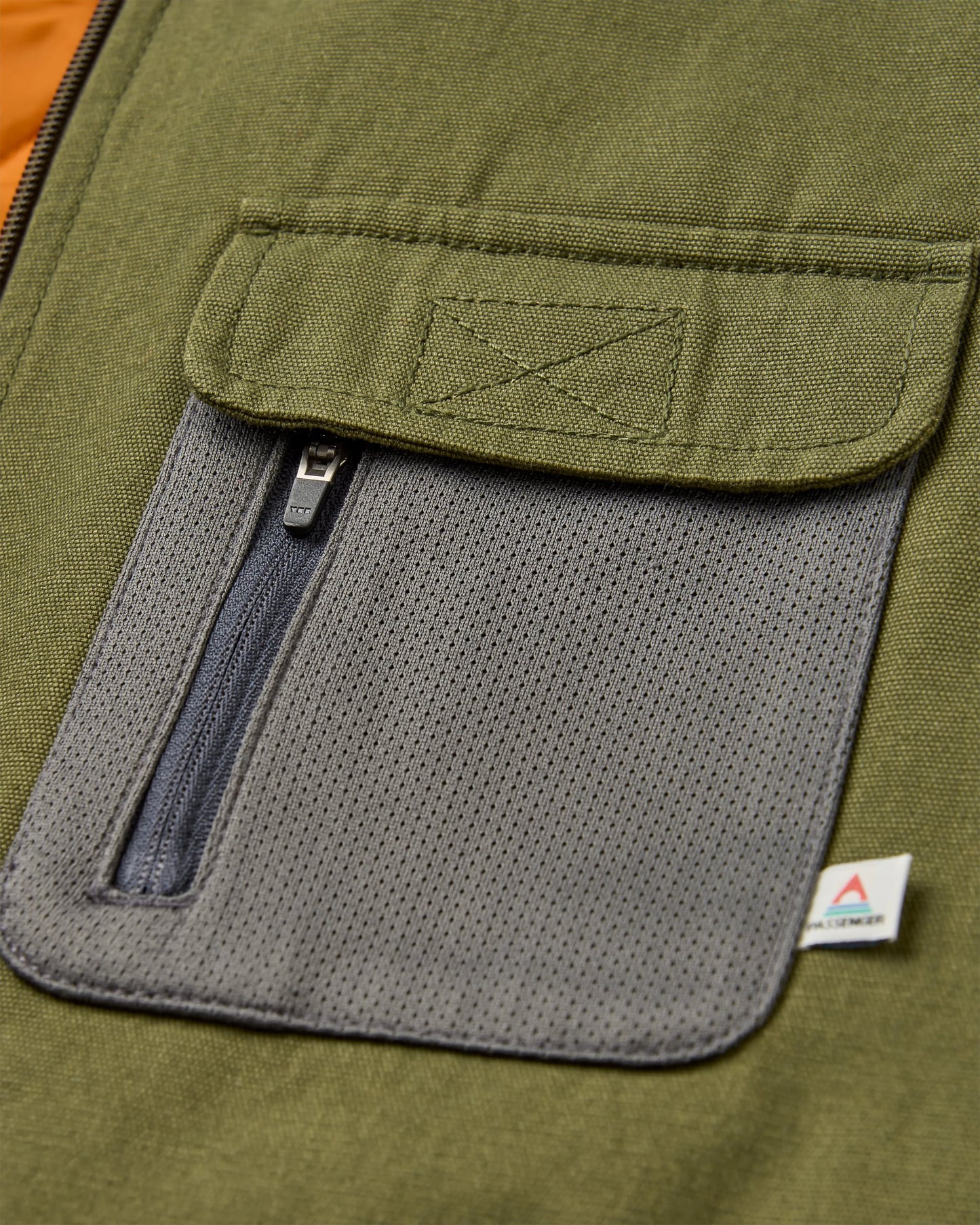 Explorers Organic Cotton Canvas Vest - Khaki - Flatlay