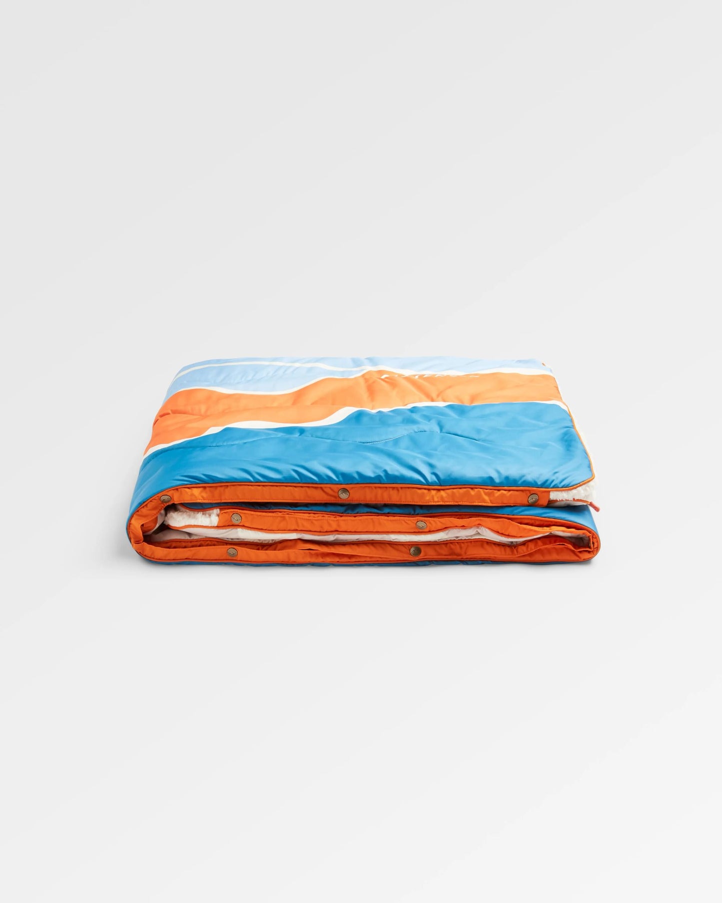 Cabin Recycled Sherpa Blanket - Cornflower - Flatlay