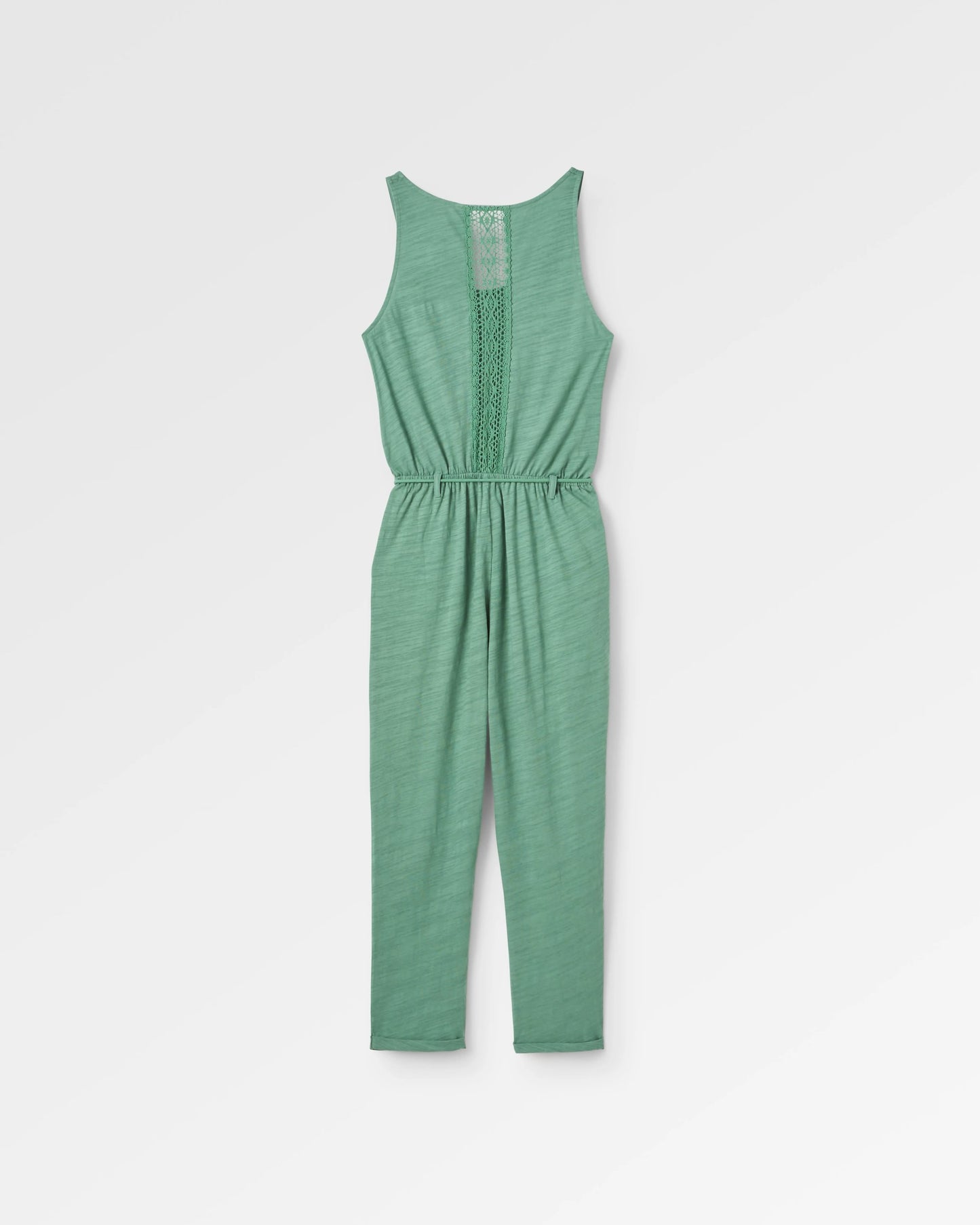 Eva Recycled Cotton Jumpsuit - Dark Ivy - Flatlay