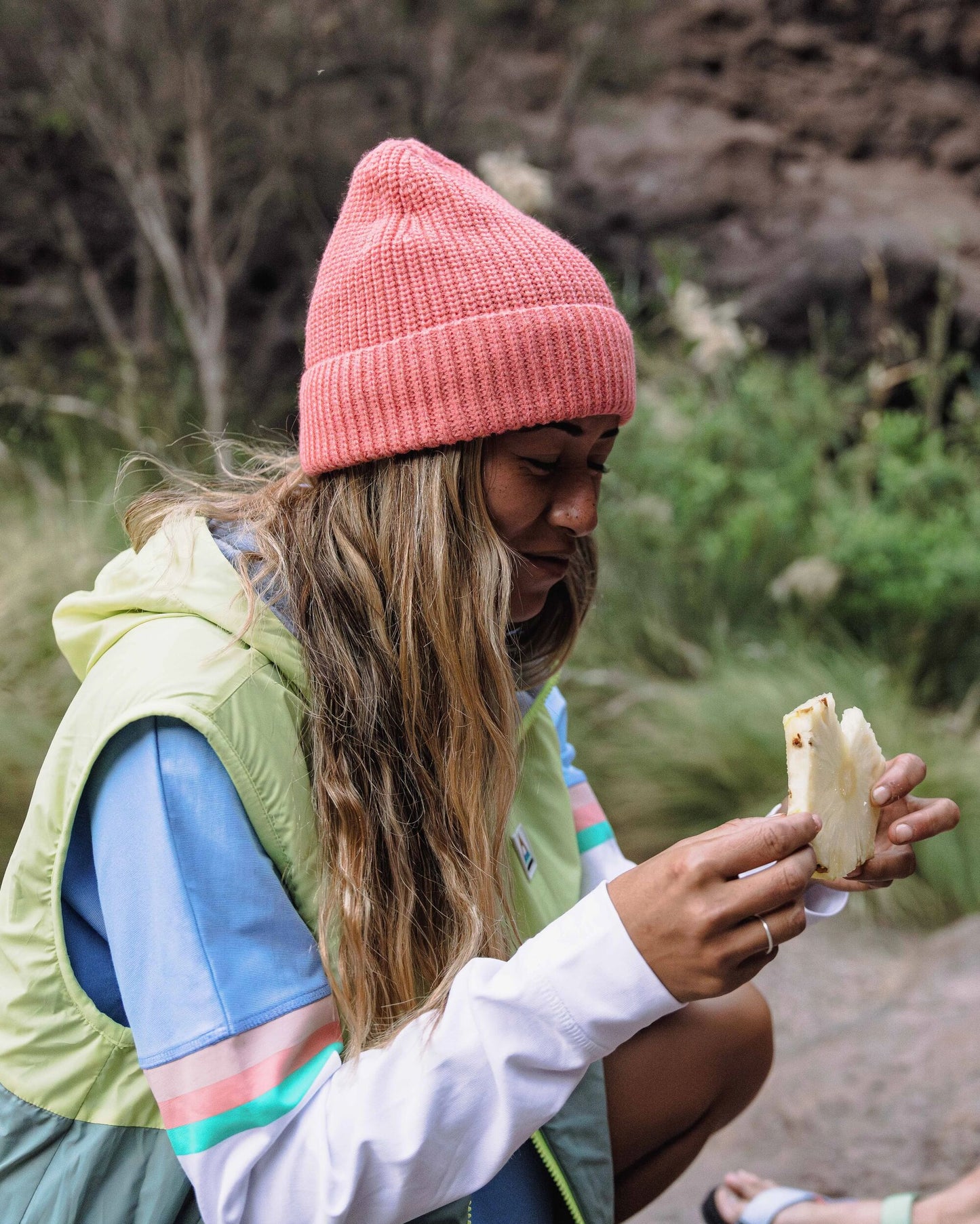 Compass Recycled Beanie - Shell Pink - Lifestyle - Female