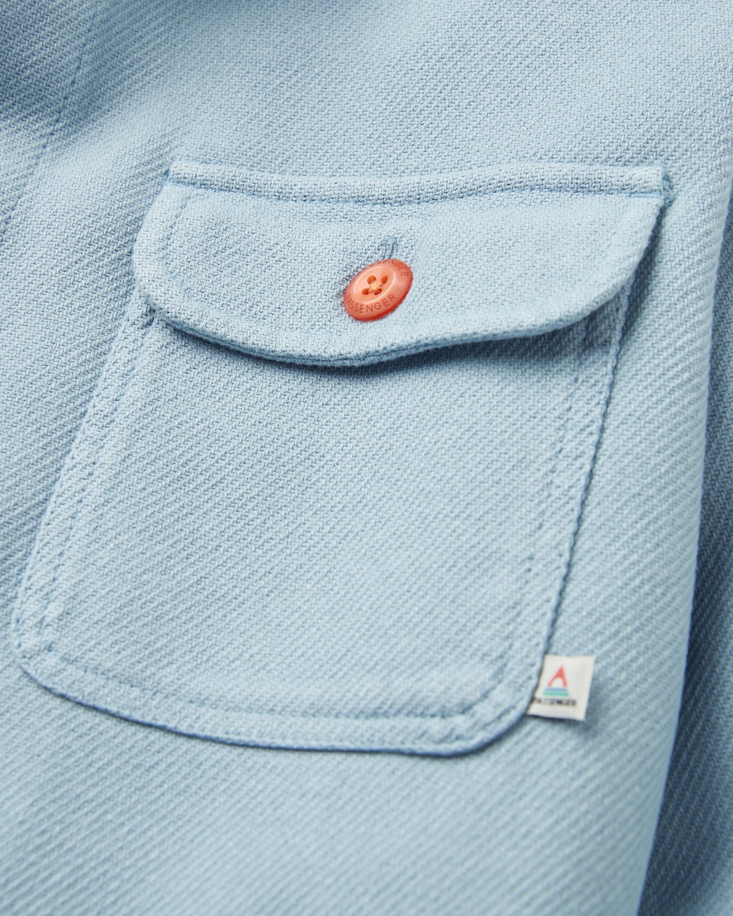 Island Heavy Twill Shirt - Faded Denim - Flatlay