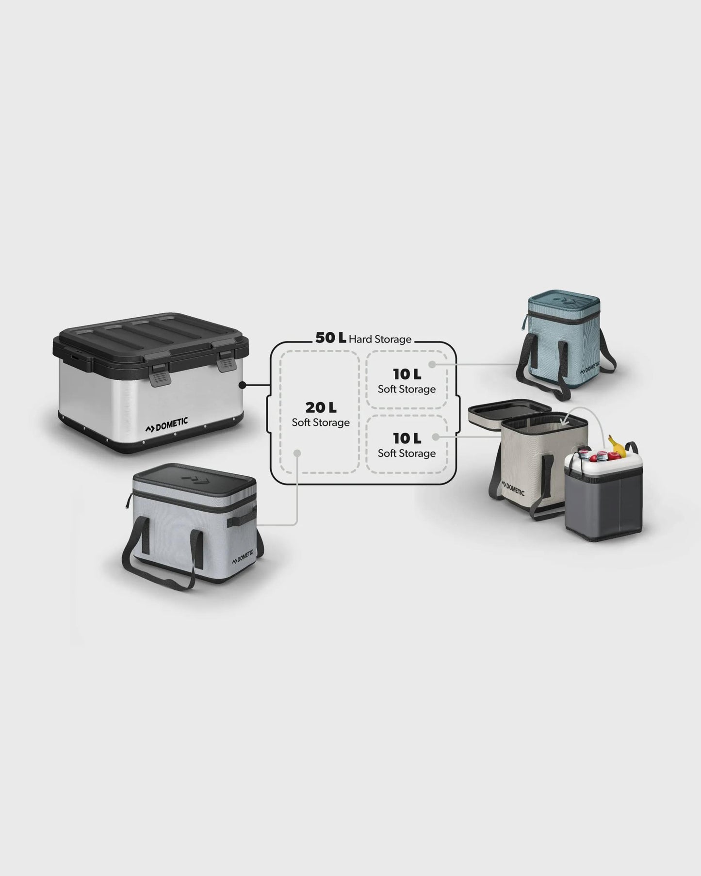 Dometic Hard Storage 50 - Aluminium - Flatlay