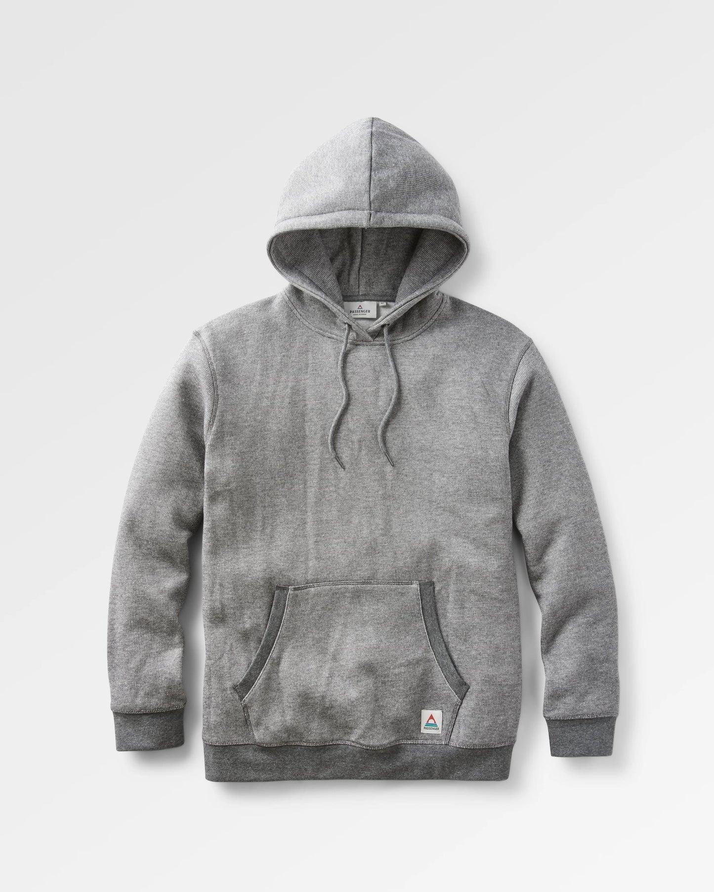 Heritage Textured Relaxed Fit Hoodie - Charcoal - Flatlay