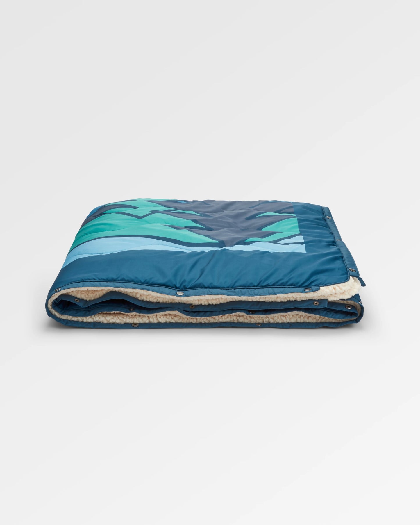 Cabin Recycled Sherpa Blanket - Dark Denim - Flatlay