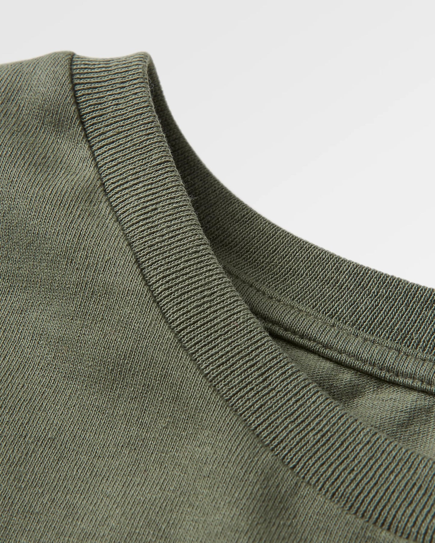 Escapism Recycled Cotton T-Shirt - Dusty Olive - Flatlay