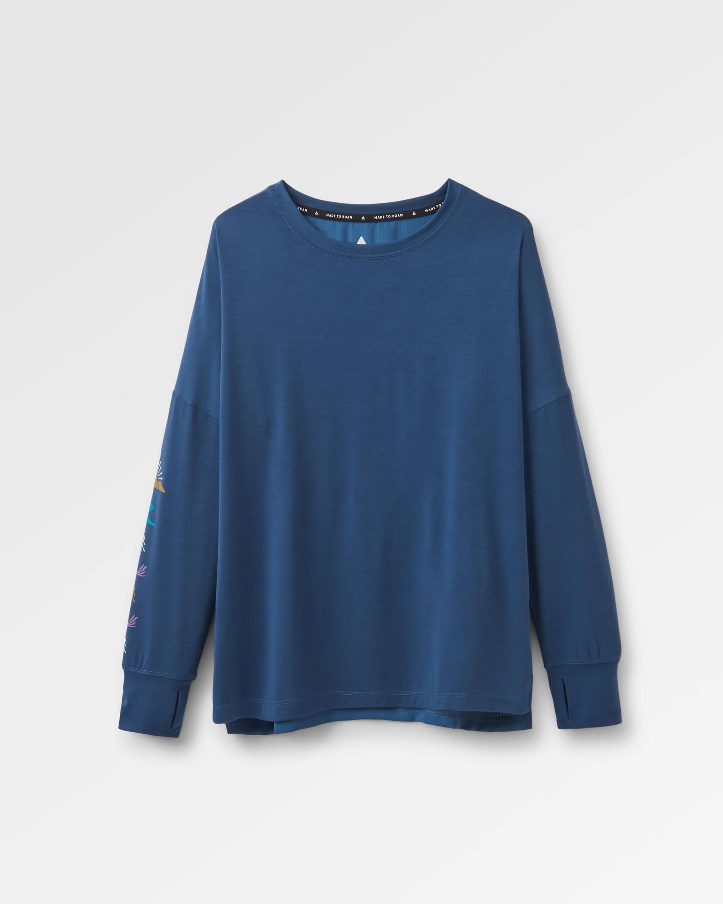 Lotus Recycled Active LS Top - Dark Denim - Flatlay