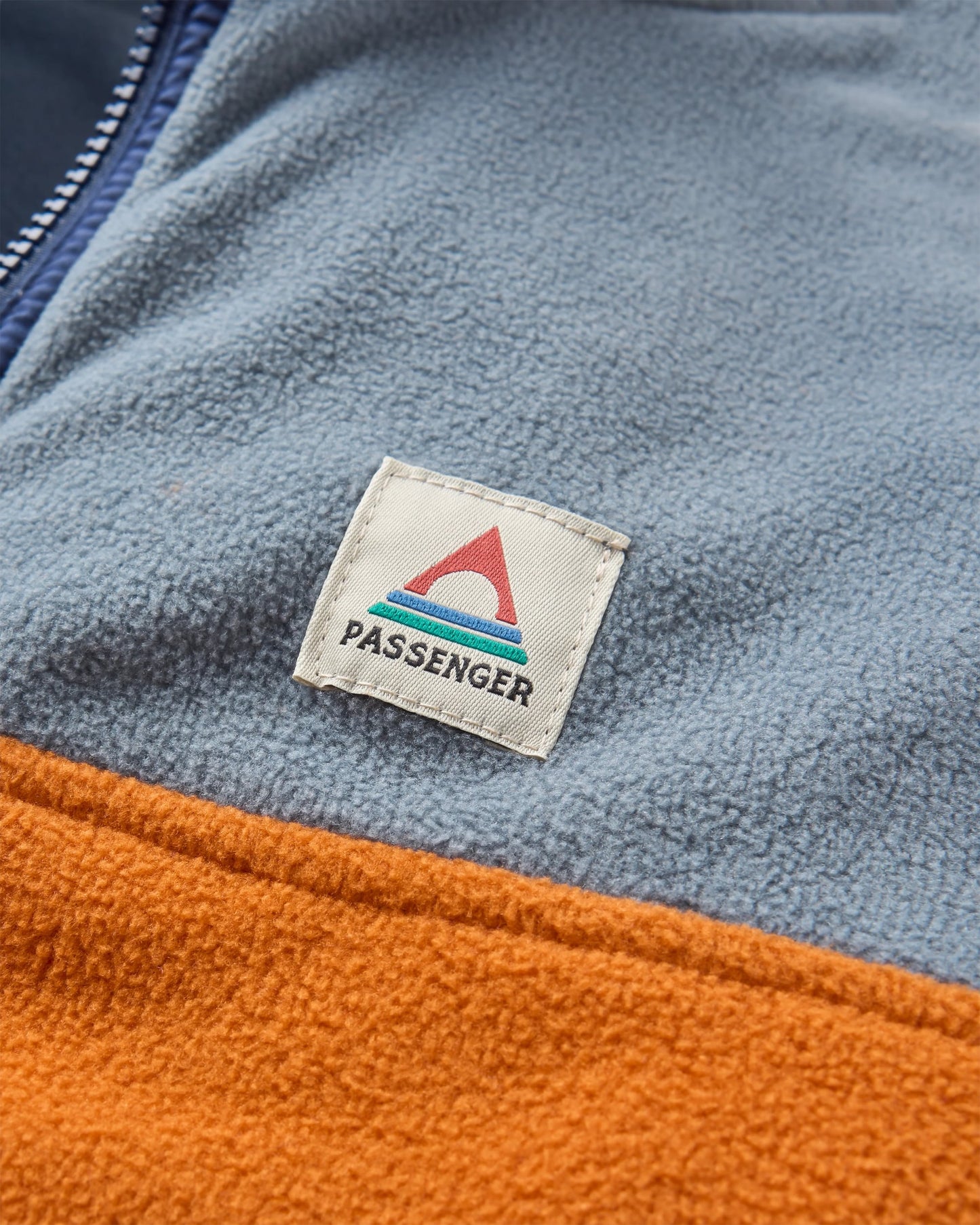 Set Off Recycled Polar 1/4 Zip Fleece - Sunset Orange/Storm Grey