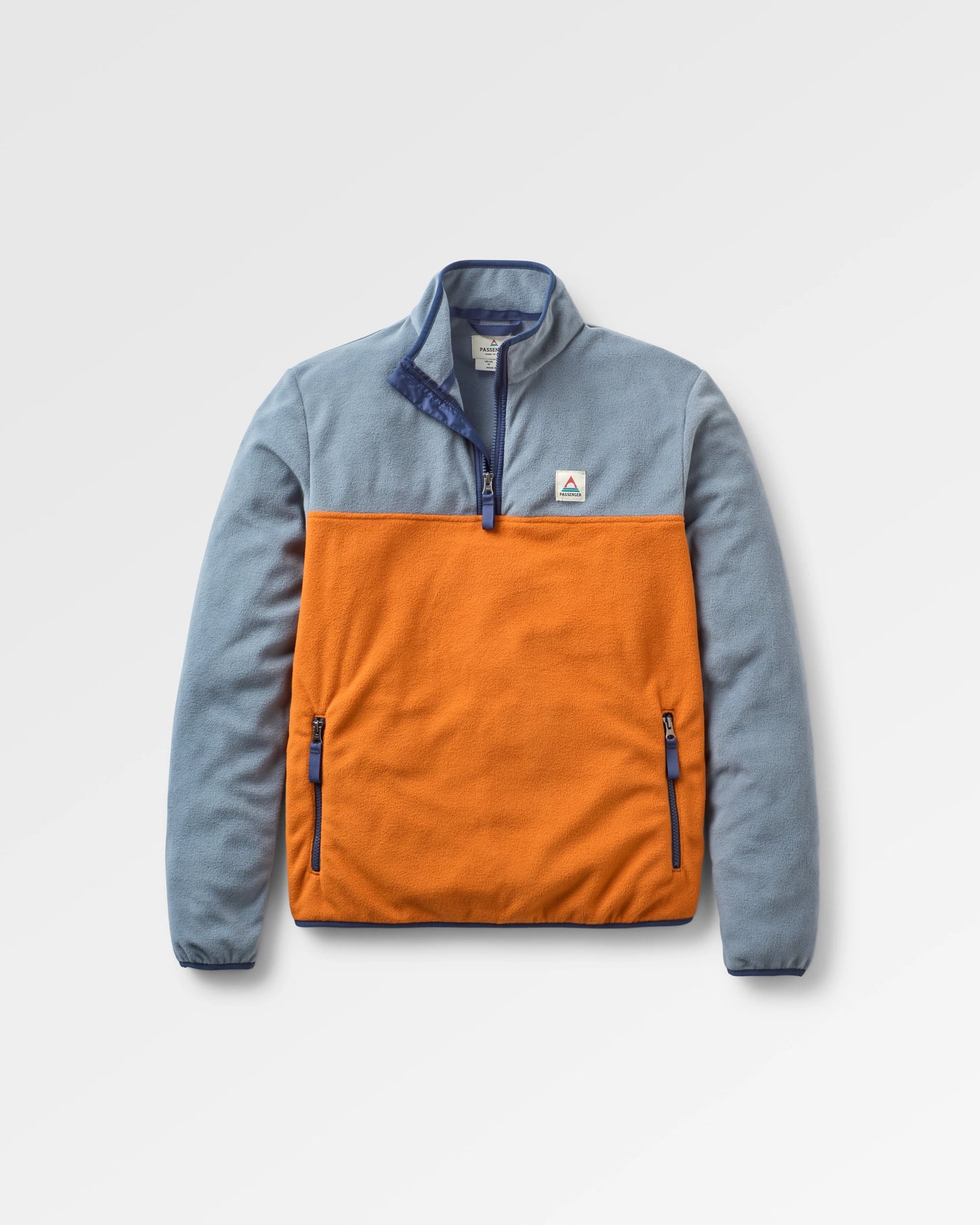 Set Off Recycled Polar 1/4 Zip Fleece - Sunset Orange/Storm Grey