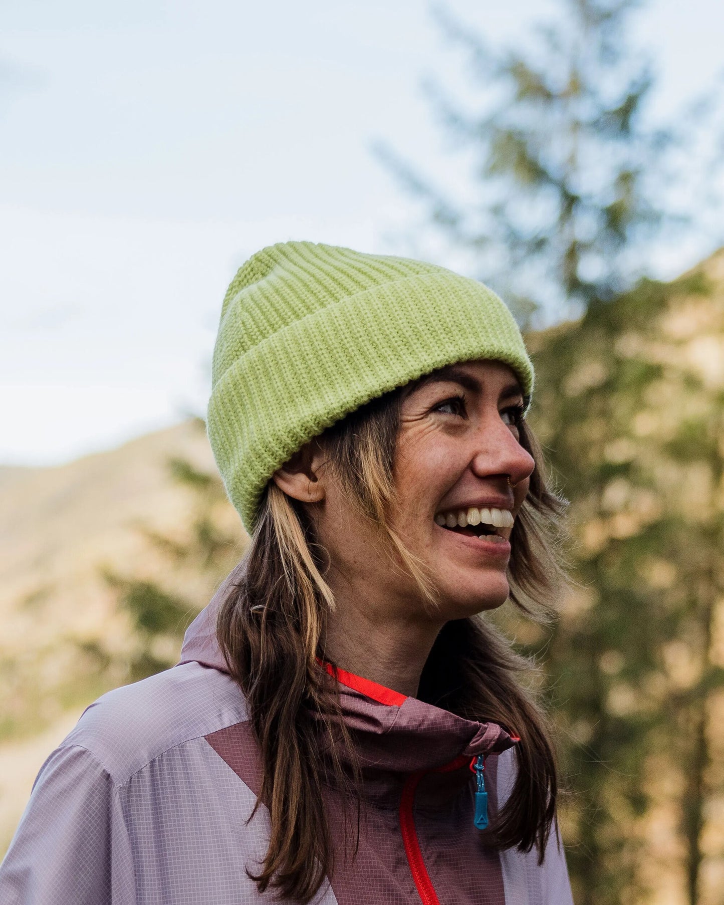 Compass Recycled Beanie - Lime Juice - Lifestyle - Female
