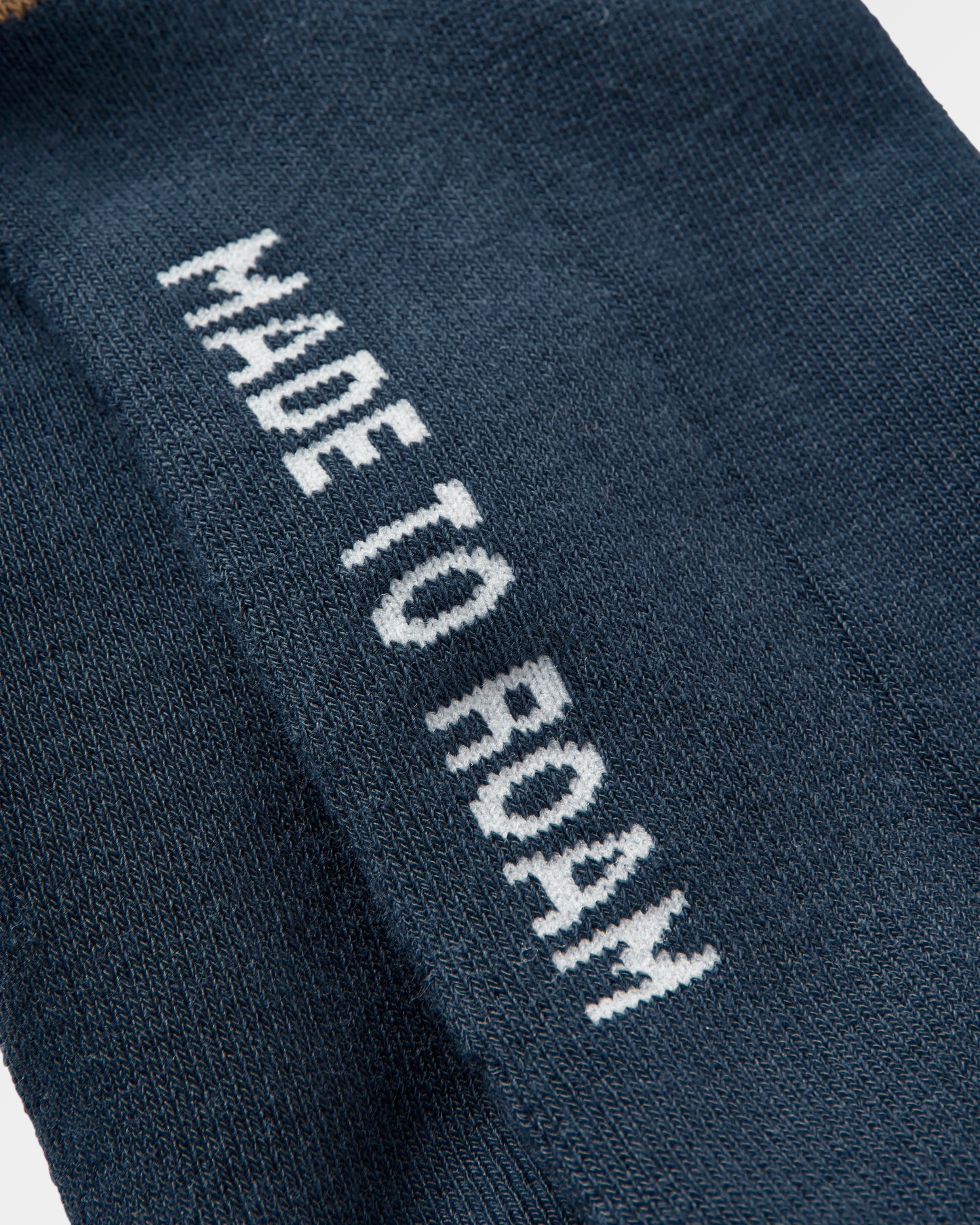 Organic Midweight Crew Socks - Navy - Flatlay