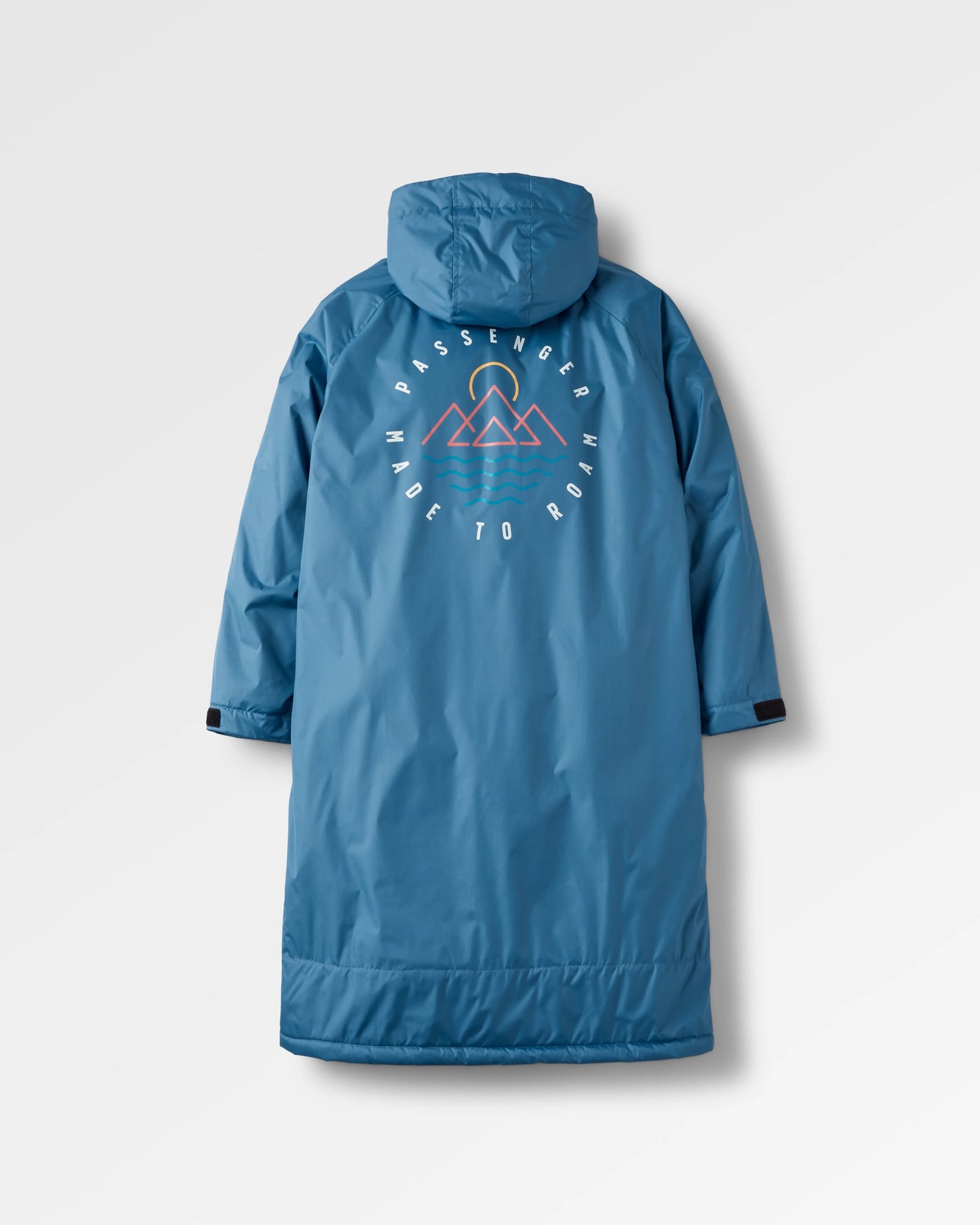 Escapism Recycled Sherpa Lined Changing Robe - Moonlight Blue - Flatlay