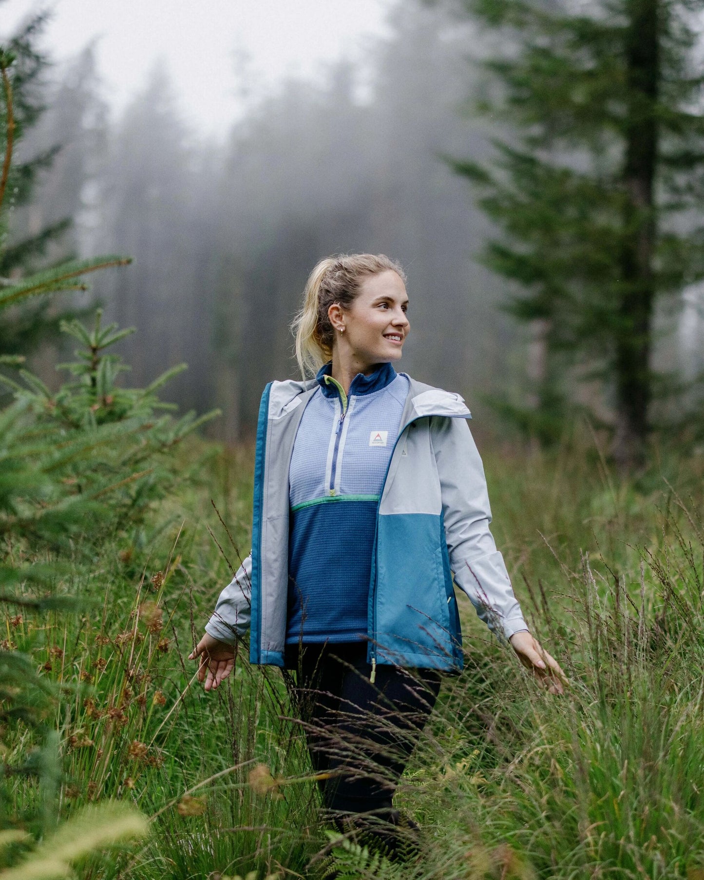 Rainstorm Recycled Waterproof Jacket - Grey Blue/Blue Steel - Lifestyle