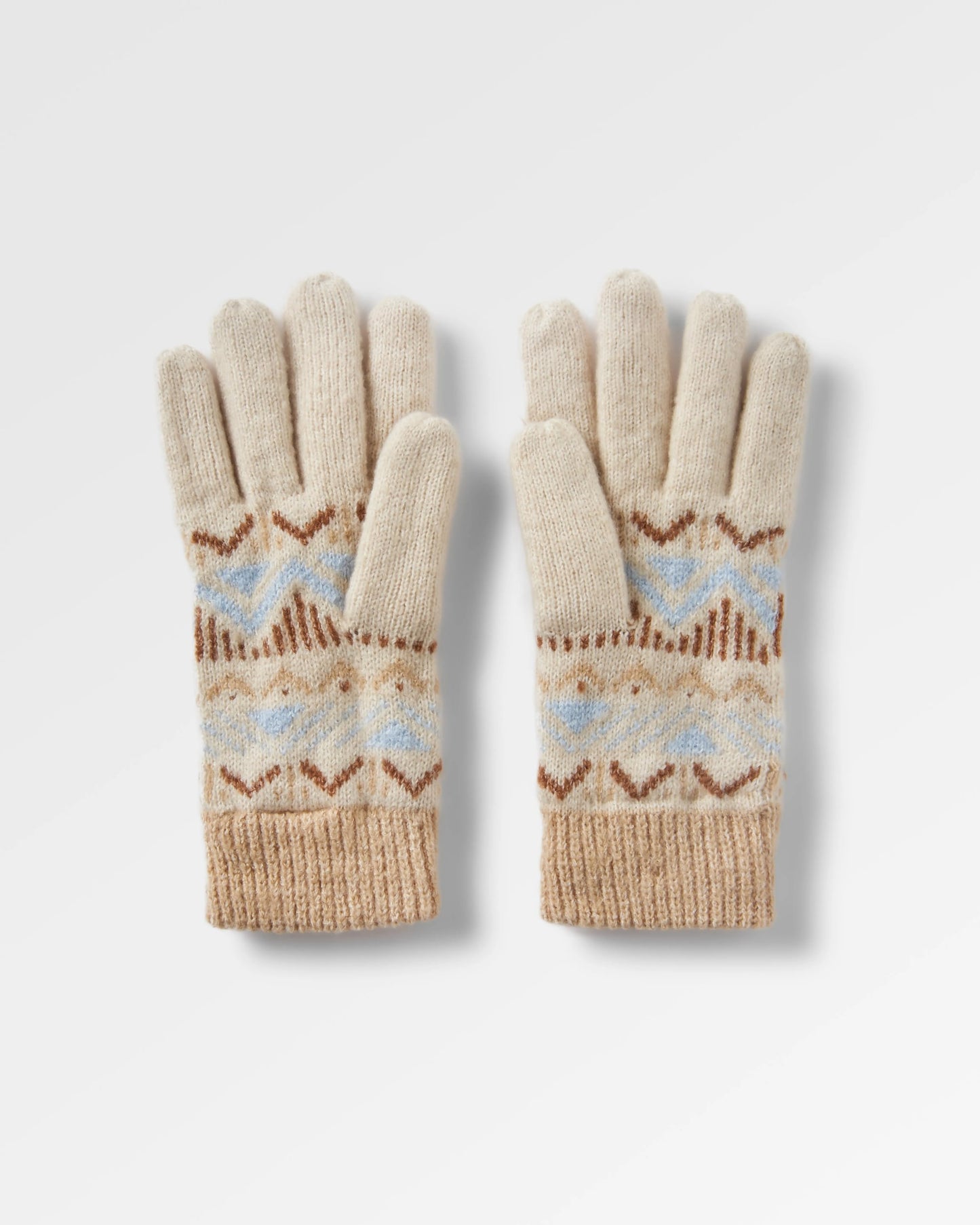 Nettle Recycled Knitted Gloves - Birch - Flatlay