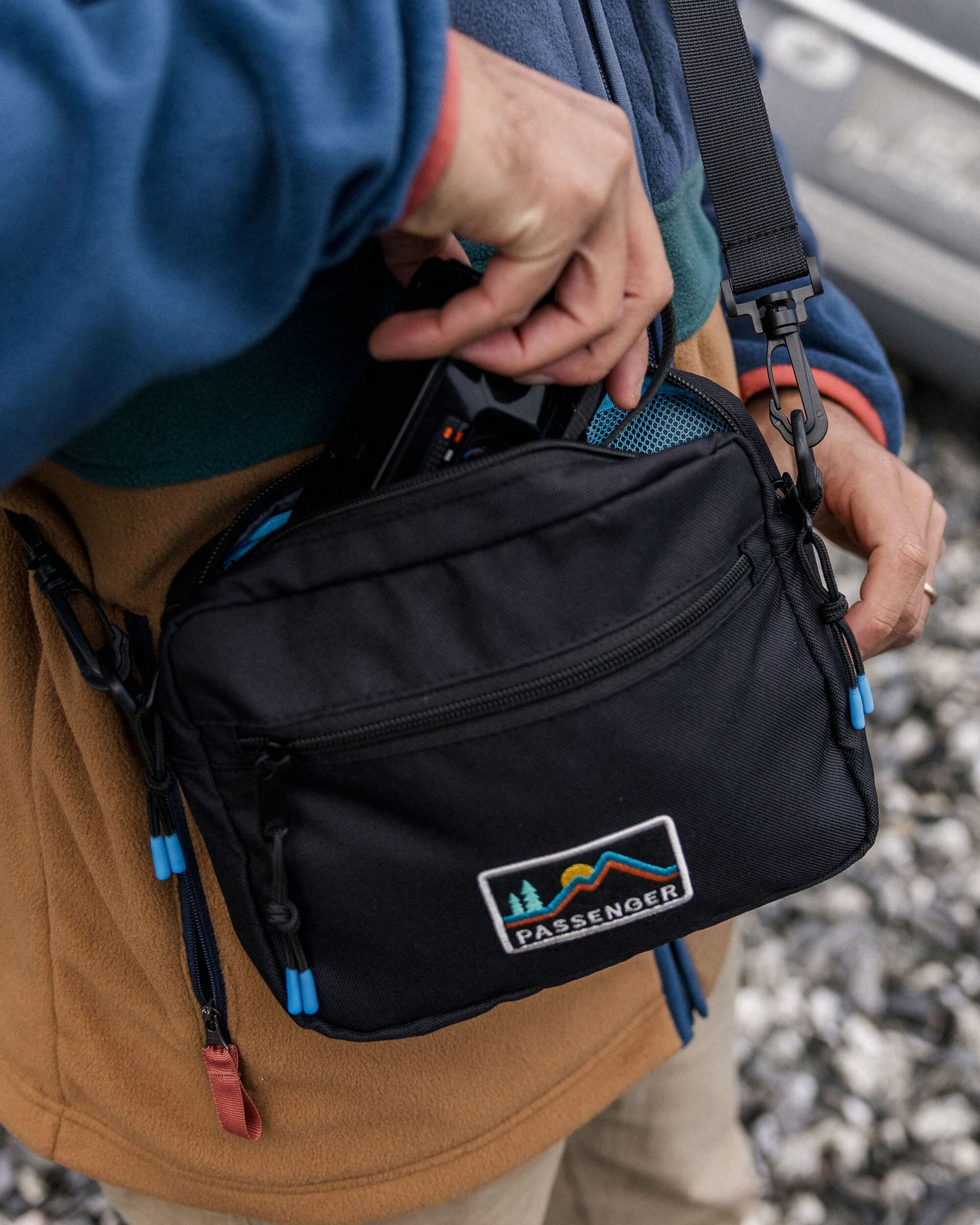 Mainland Recycled Hip Pack - Black - Lifestyle - Male
