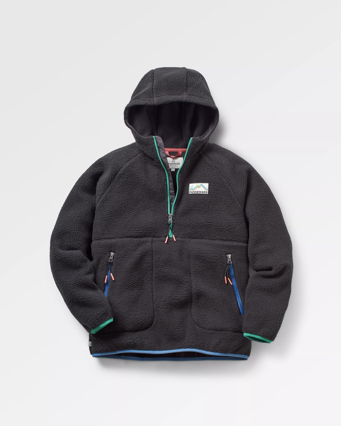 Maine 2.0 1/2 Zip Recycled Sherpa Fleece - Black - Flatlay