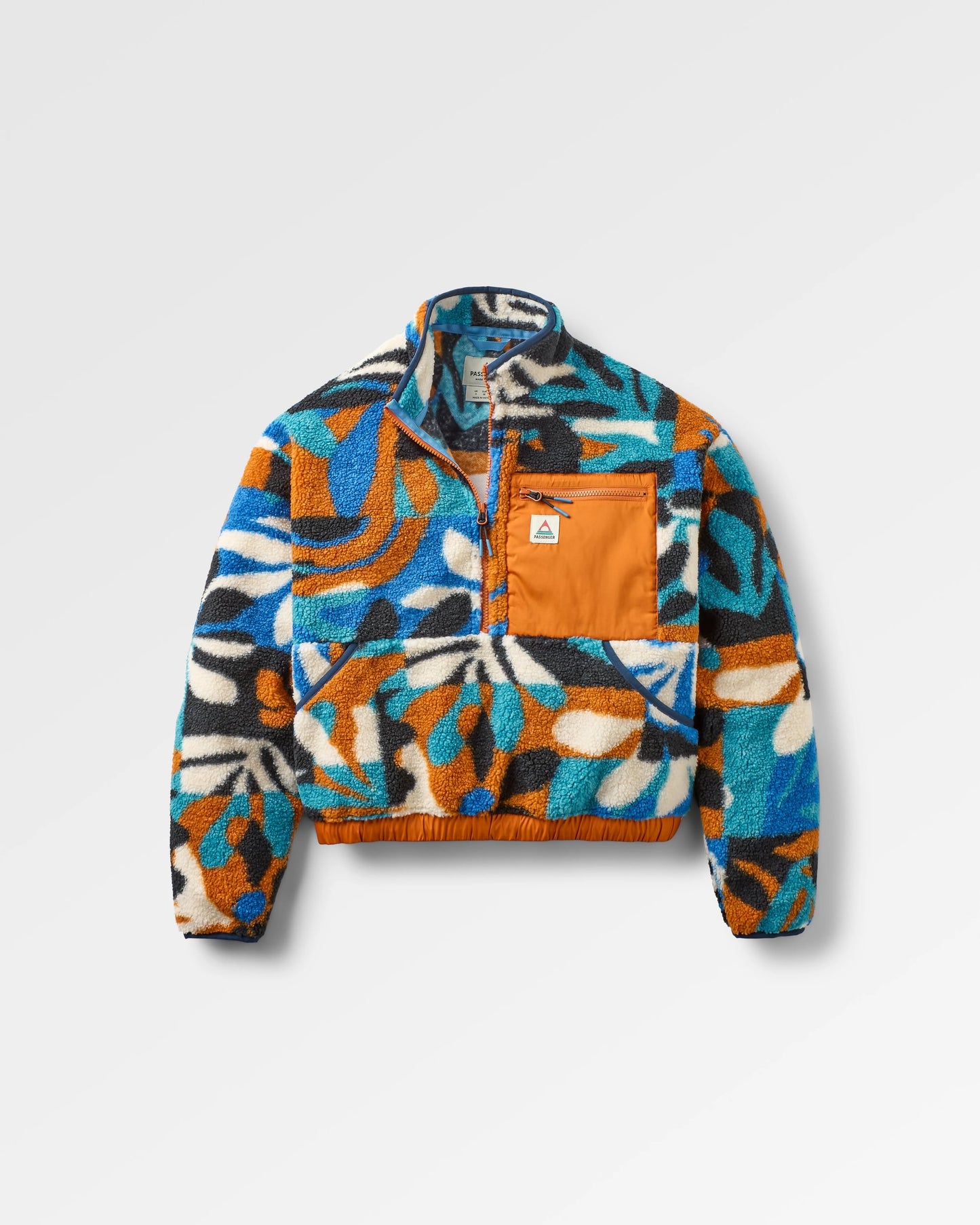 Ravi Recycled Sherpa Fleece - Mountain Foliage Blue