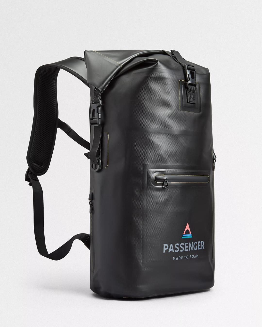 Tide 25L Recycled Dry Bag Backpack - Black - Flatlay