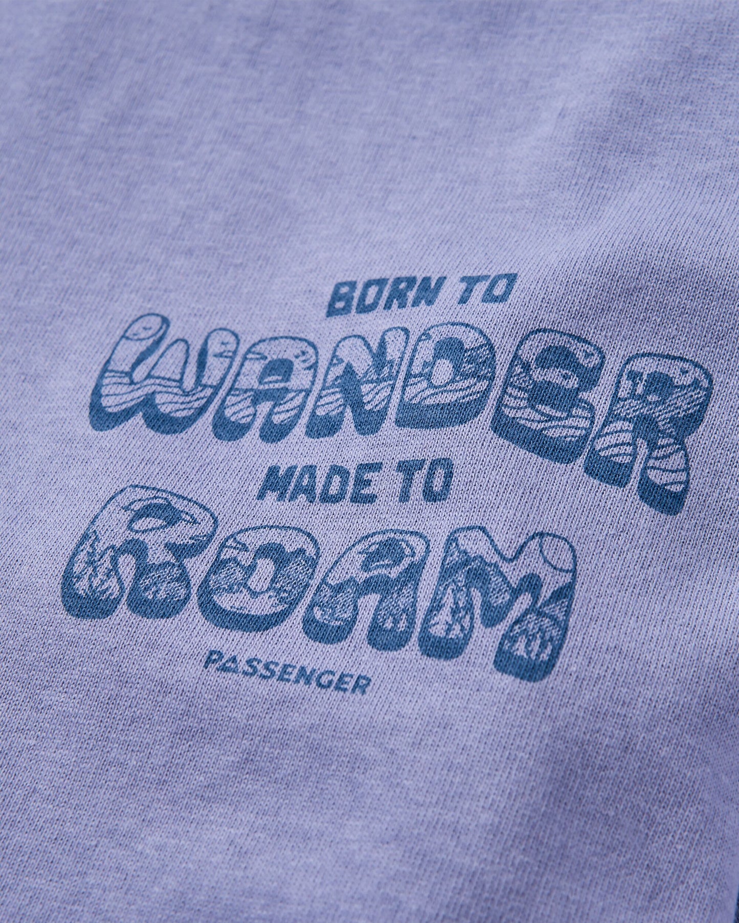 Woodcut Recycled Cotton T-Shirt - Retro Purple - Flatlay