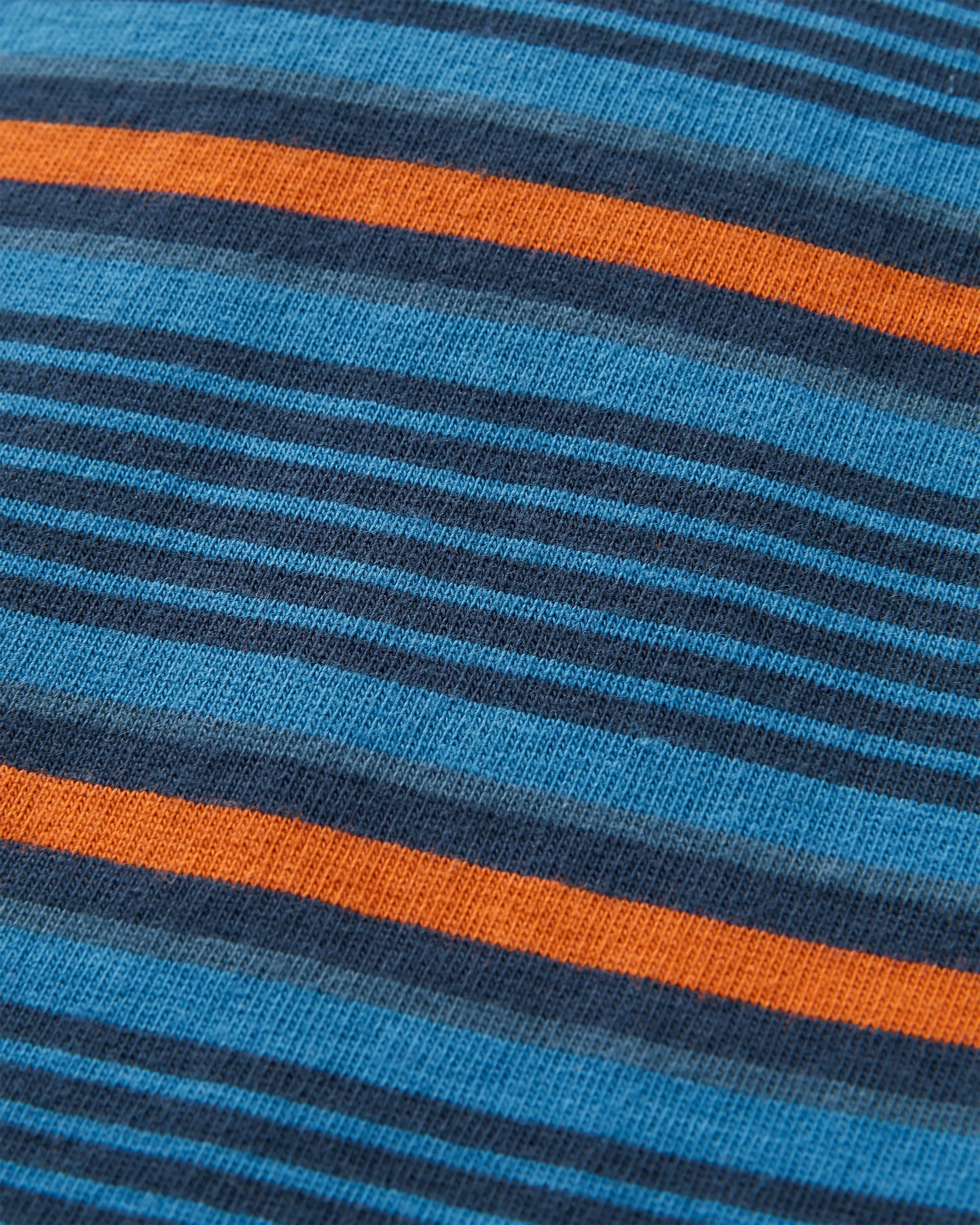 Retro Recycled Cotton Relaxed Fit T-Shirt - Azure Blue Multi Stripe - Flatlay