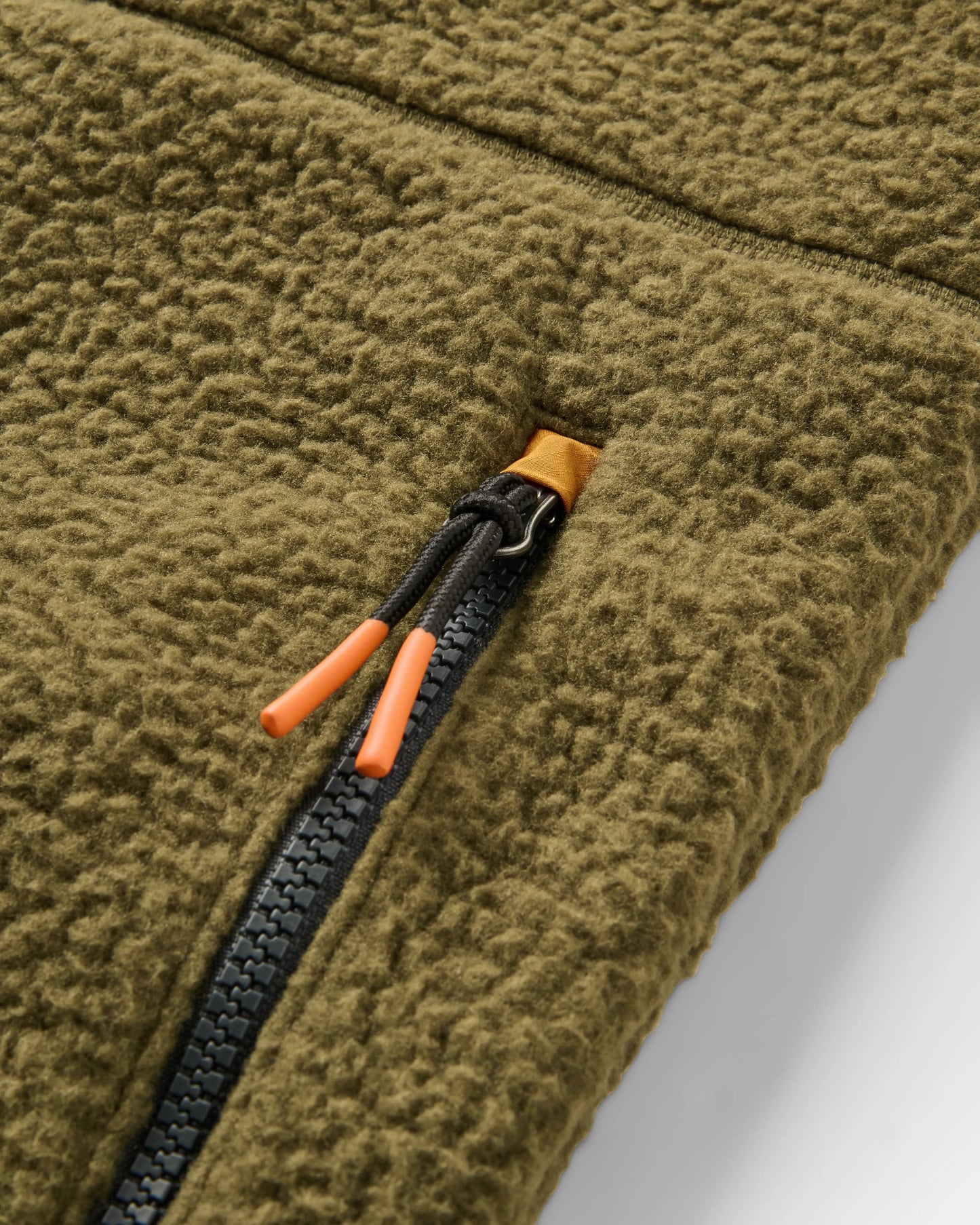 Offgrid Recycled Sherpa Fleece Vest - Dark Olive - Flatlay