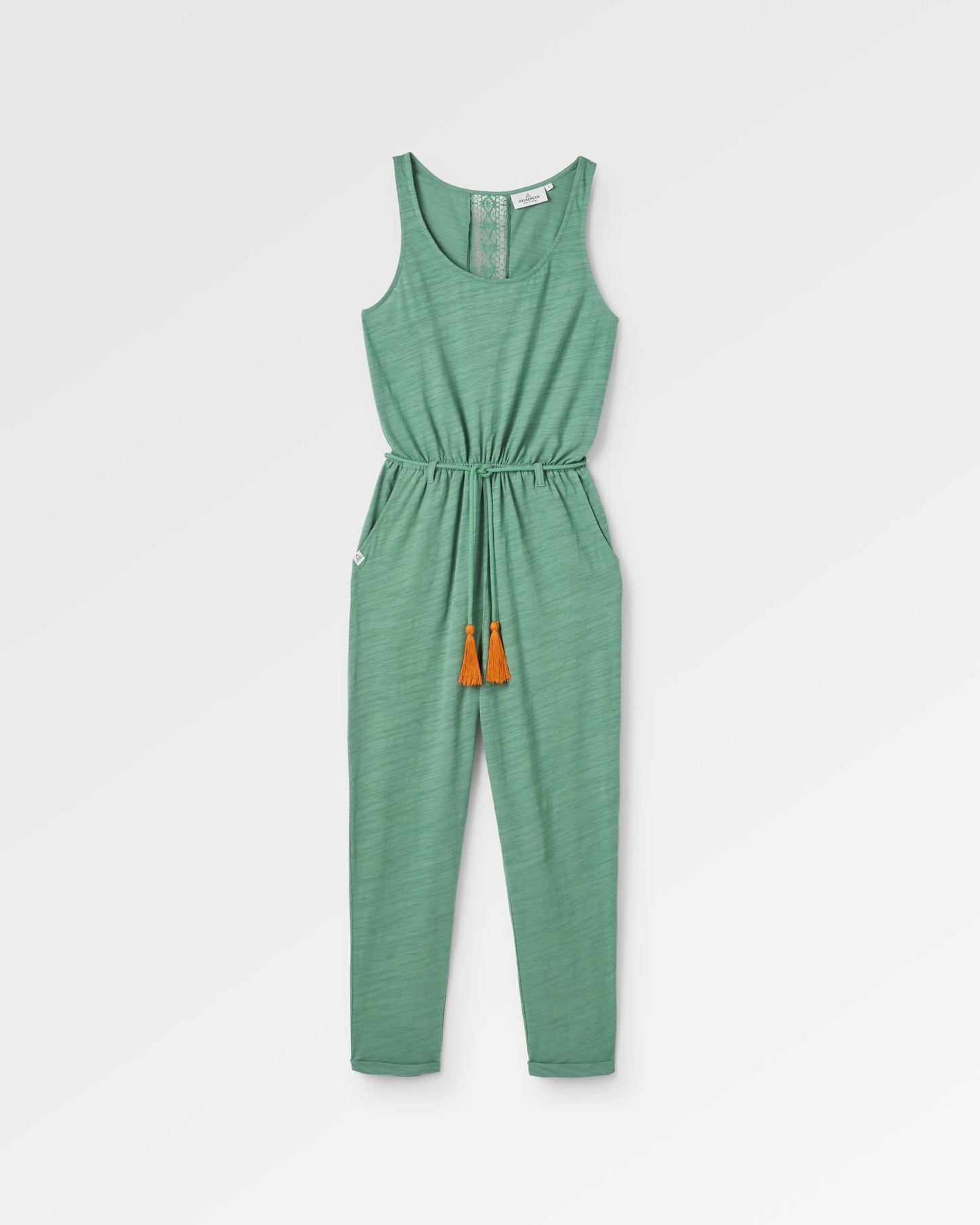 Eva Recycled Cotton Jumpsuit - Dark Ivy - Flatlay
