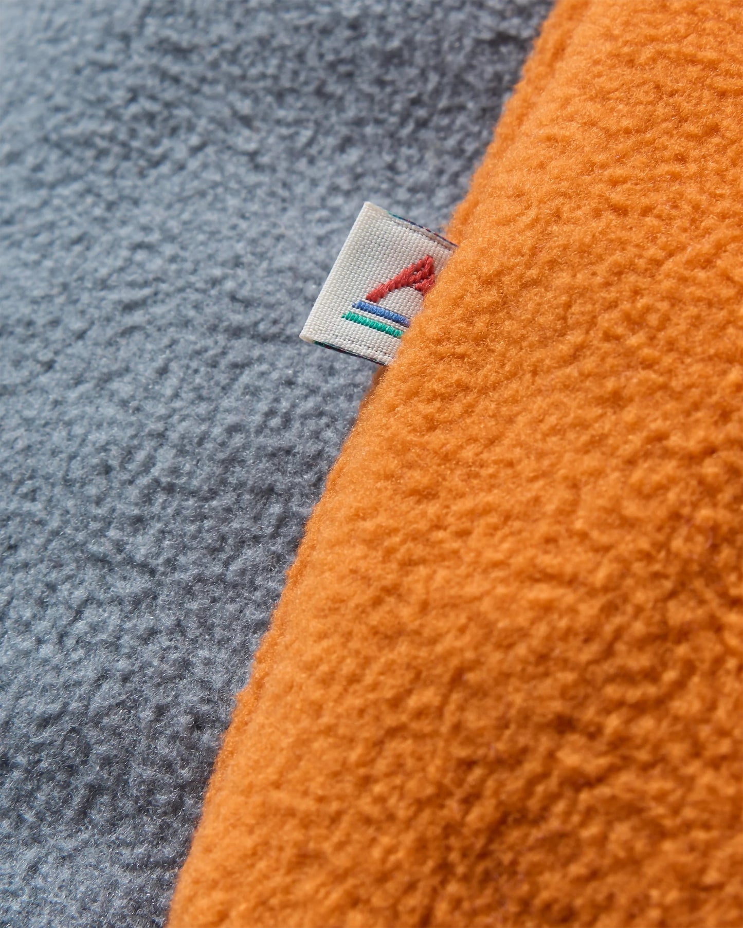Set Off Recycled Polar 1/4 Zip Fleece - Sunset Orange/Storm Grey