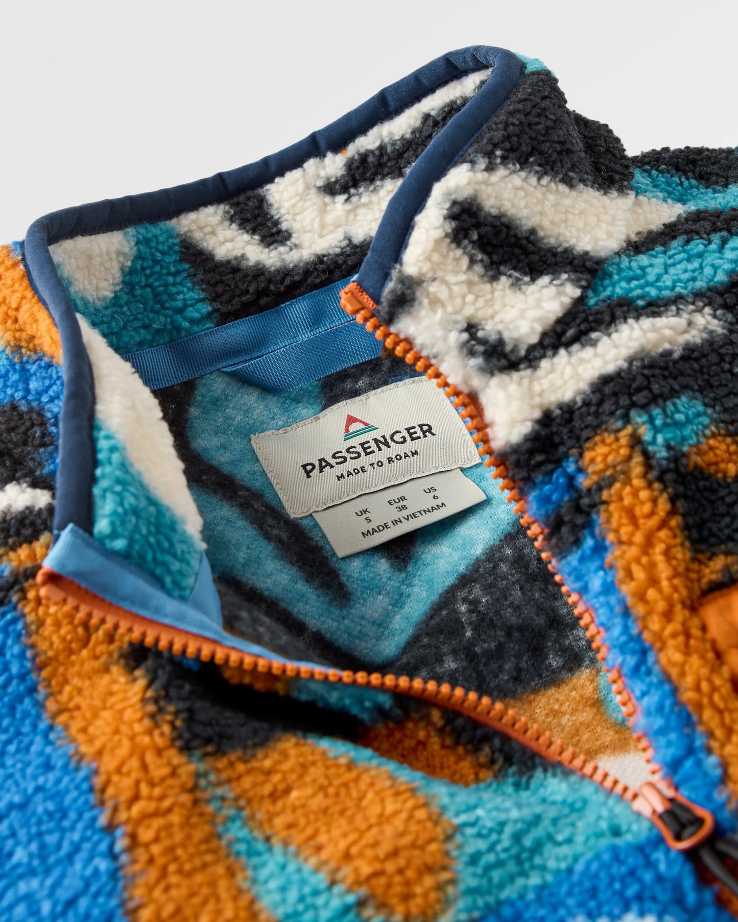 Ravi Recycled Sherpa Fleece - Mountain Foliage Blue