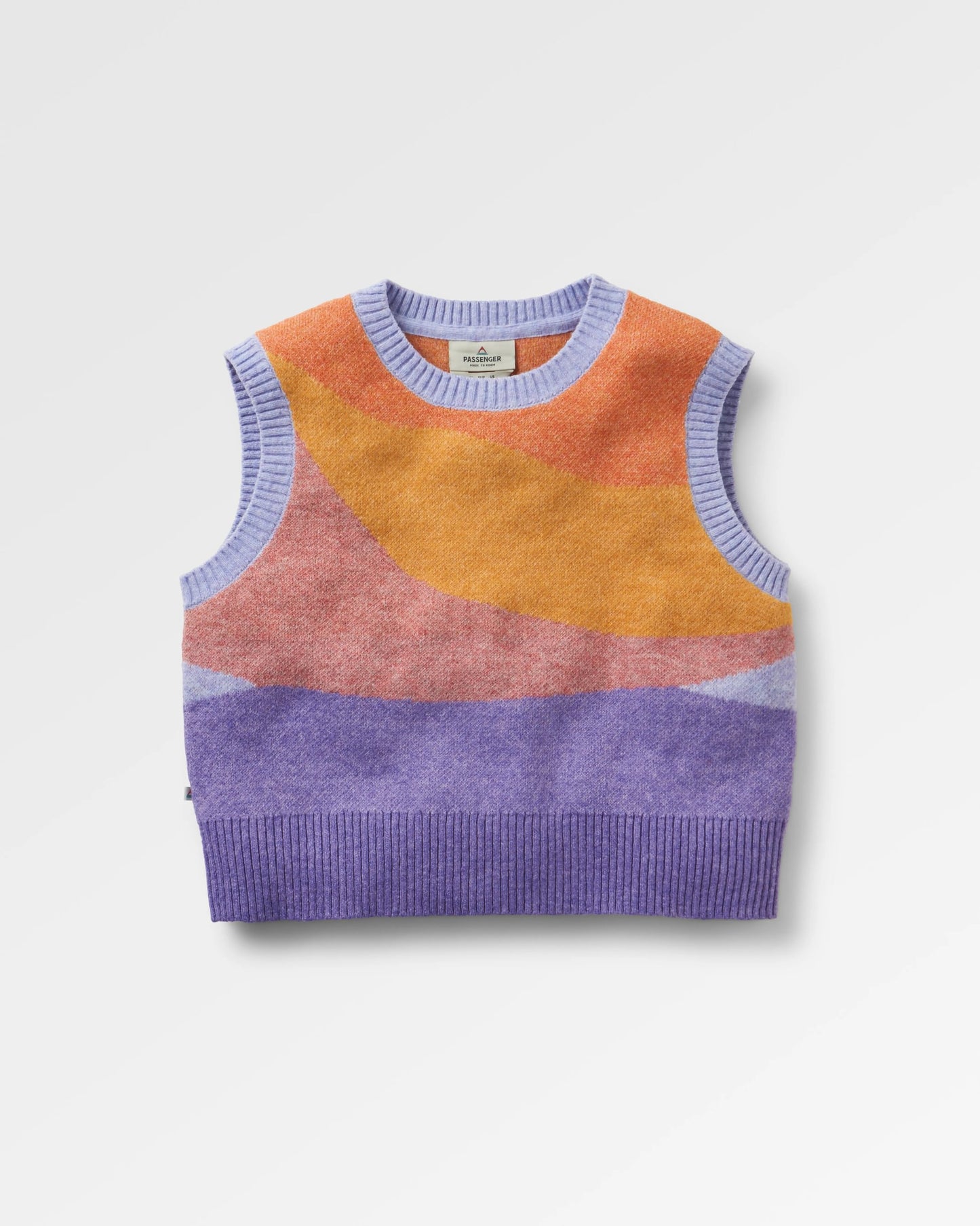 Scenic Womens Knitted Vest - Scenic Sunrise Orange - Flatlay