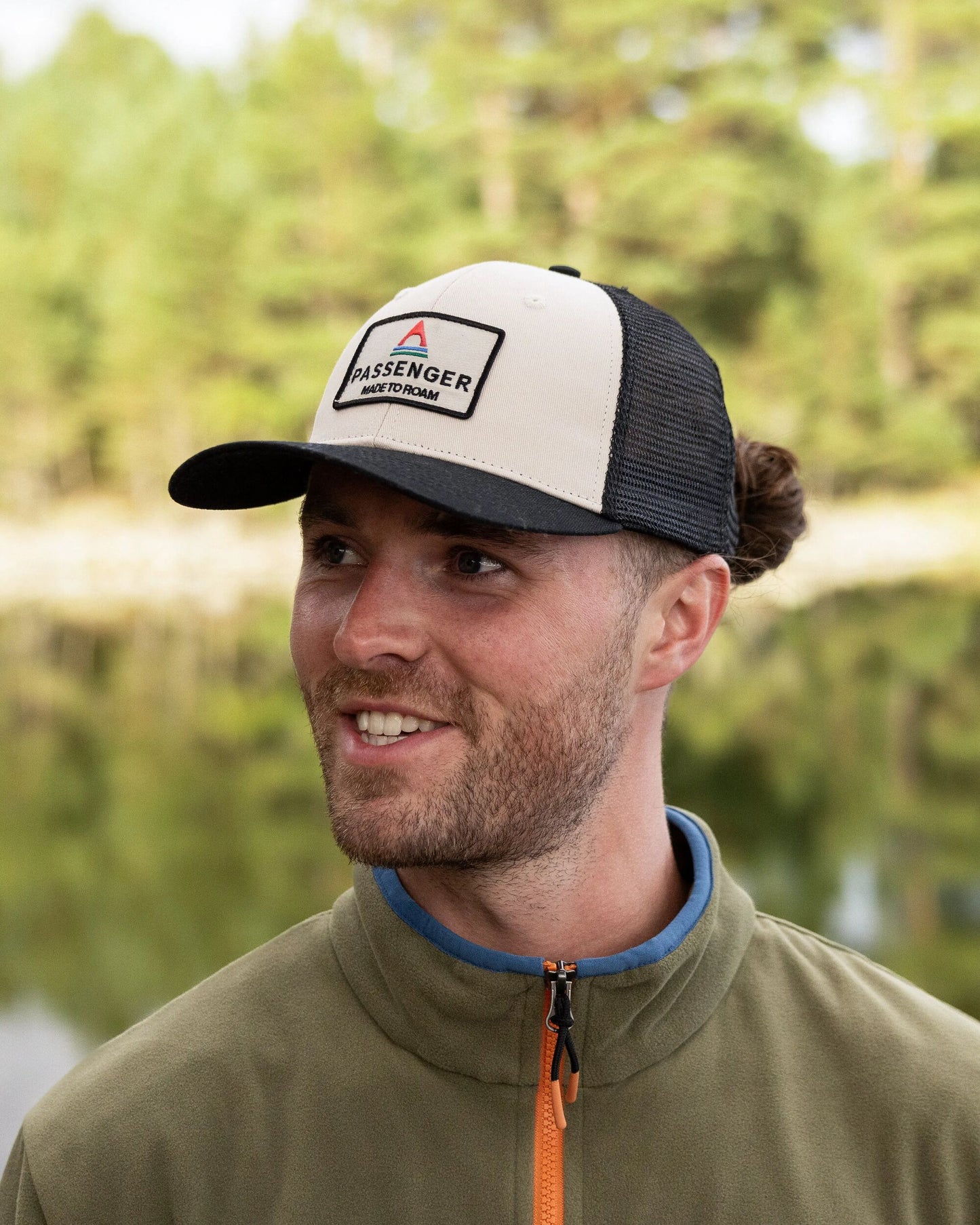 Core Recycled Cotton Trucker Cap - Black/ White - Lifestyle - Male