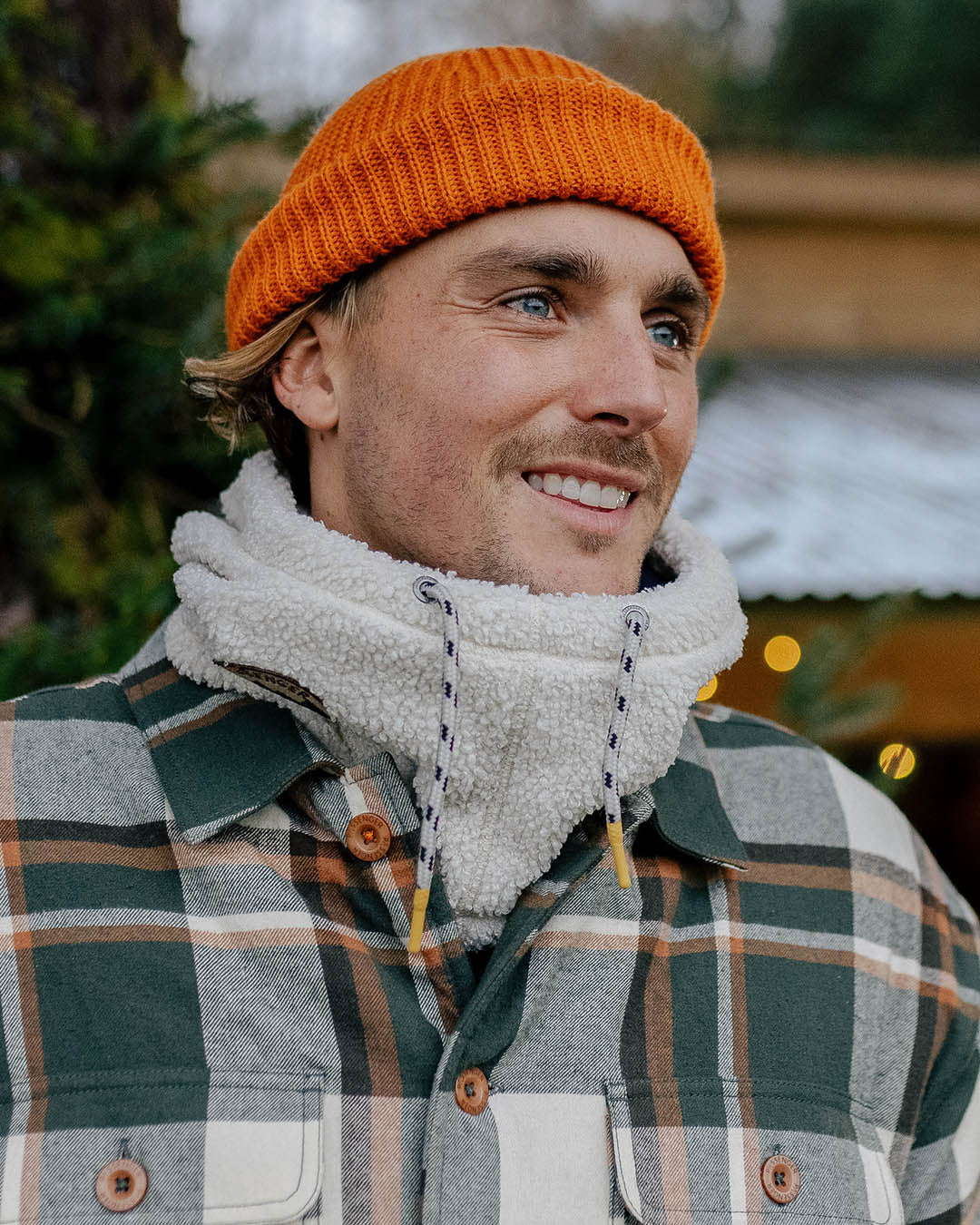 Snowdrift Recycled Polar Fleece Hood - Birch - Lifestyle - Male